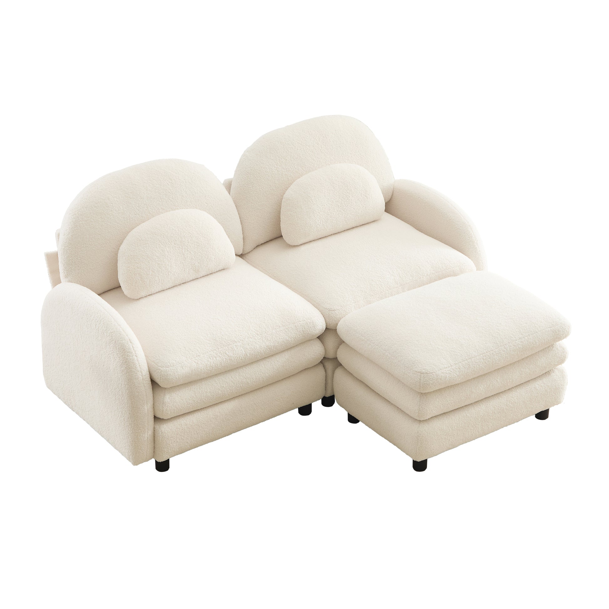 Ventura beige modular sofa angled view isolated product image on white background