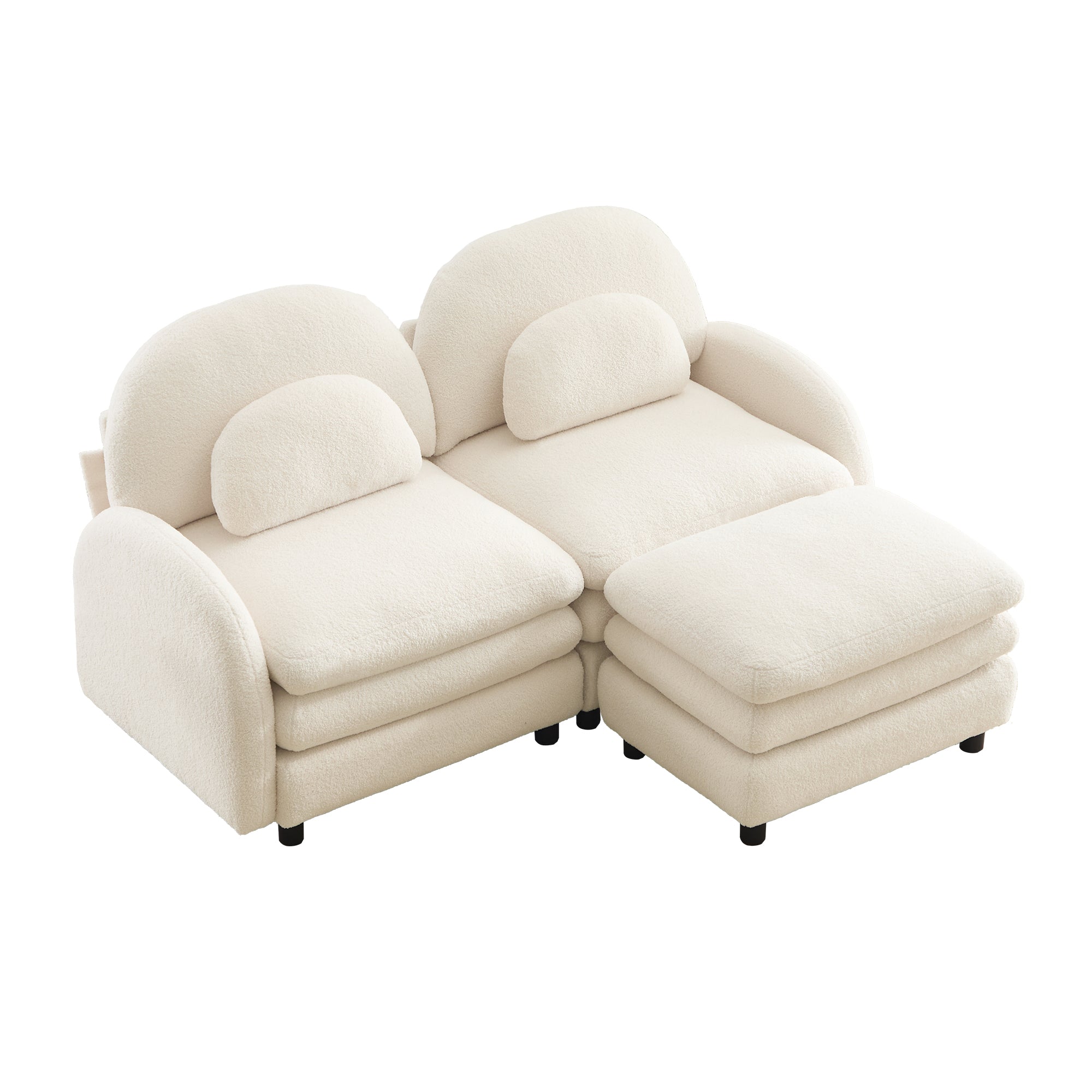 Ventura beige modular sofa angled view isolated product image on white background