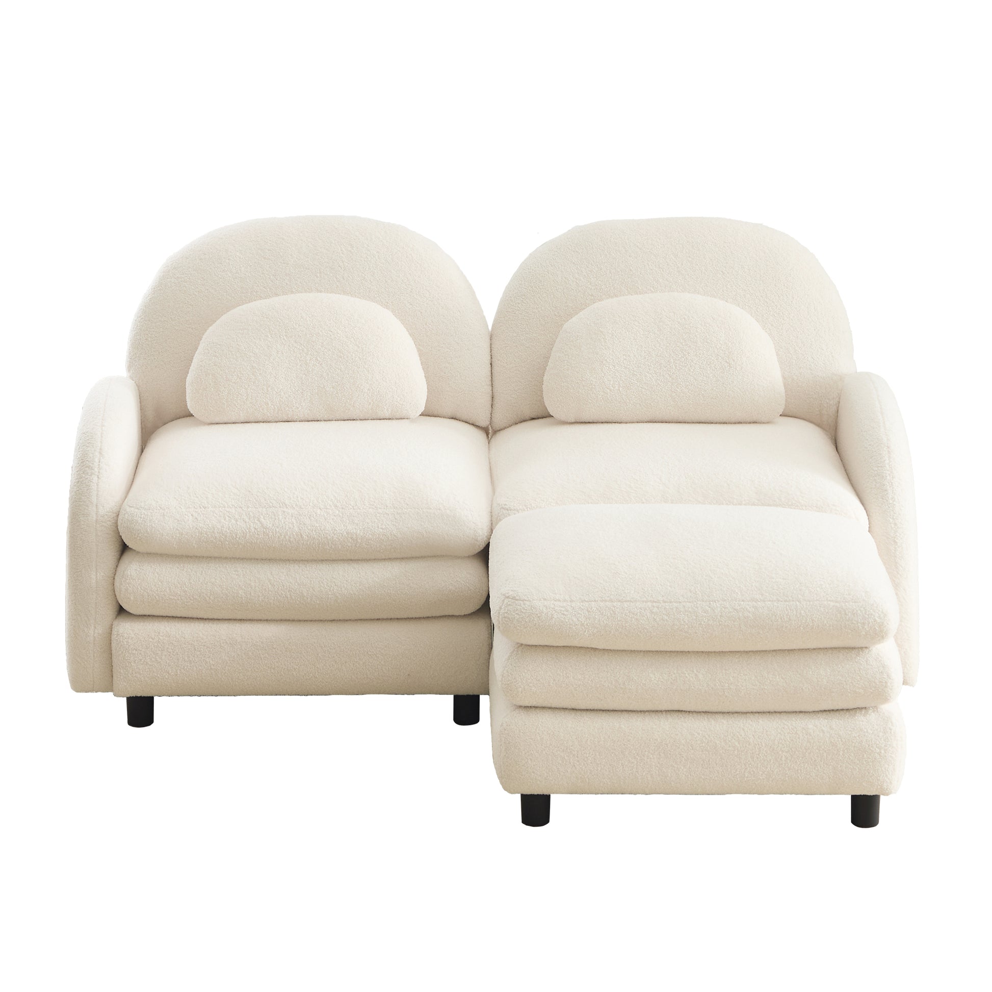 Ventura beige modular sofa front view isolated product image on white background