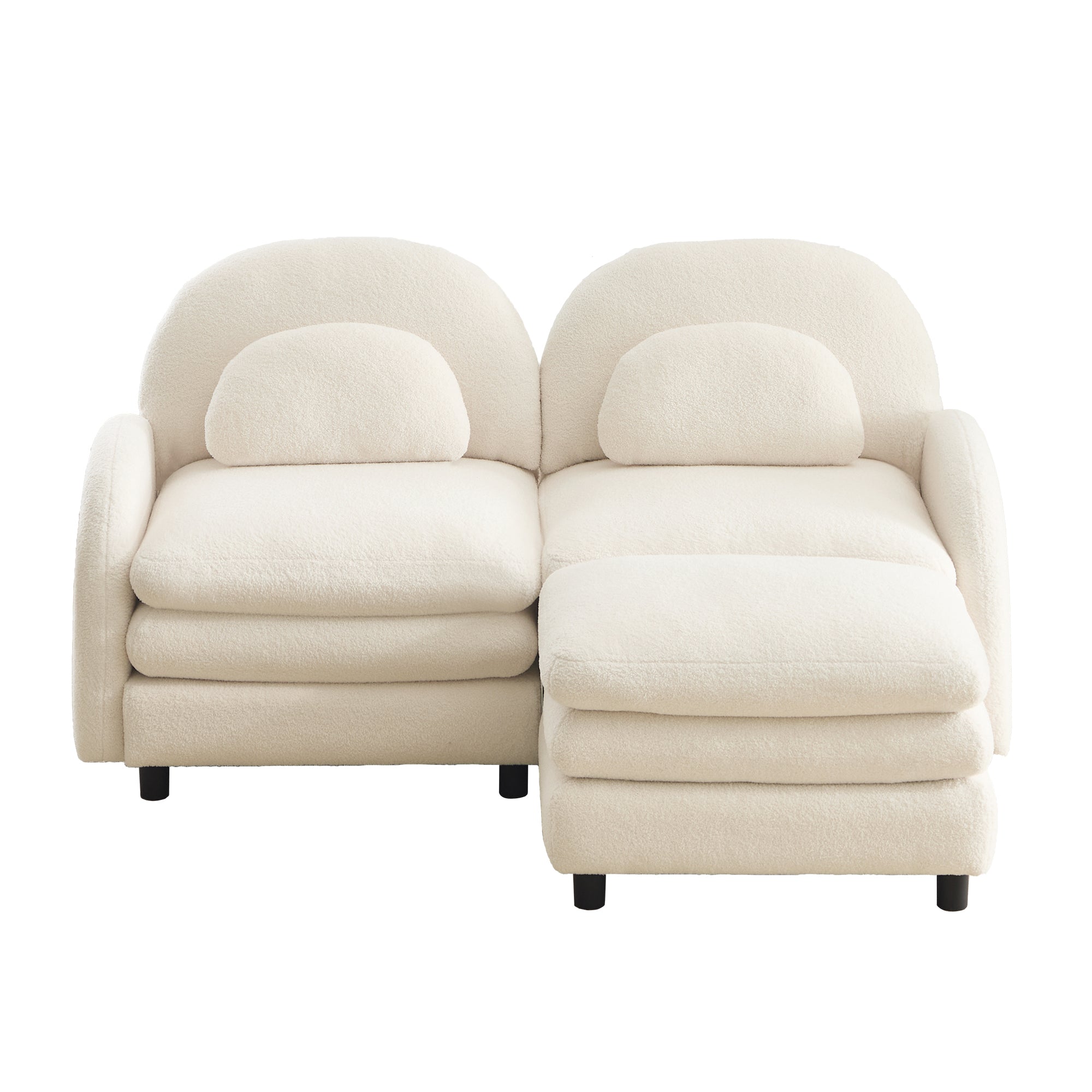 Ventura beige modular sofa front view isolated product image on white background