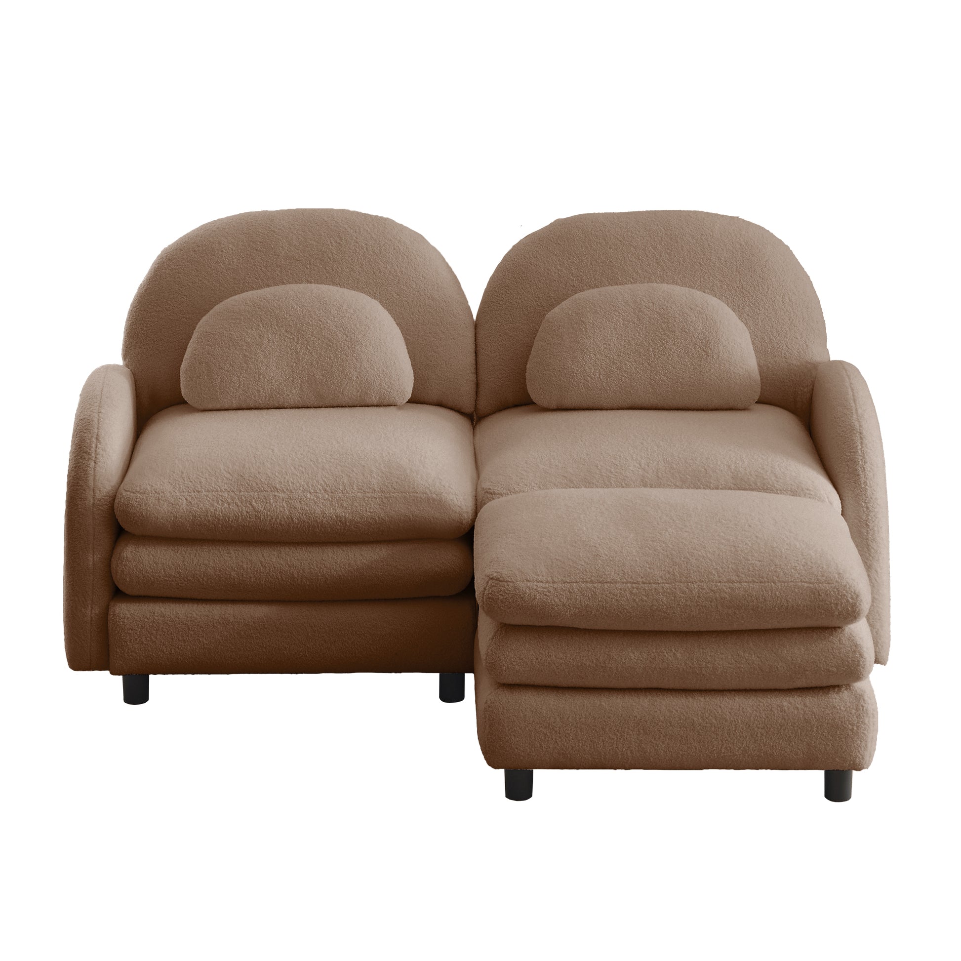 Ventura camel modular sofa front view isolated product image on white background