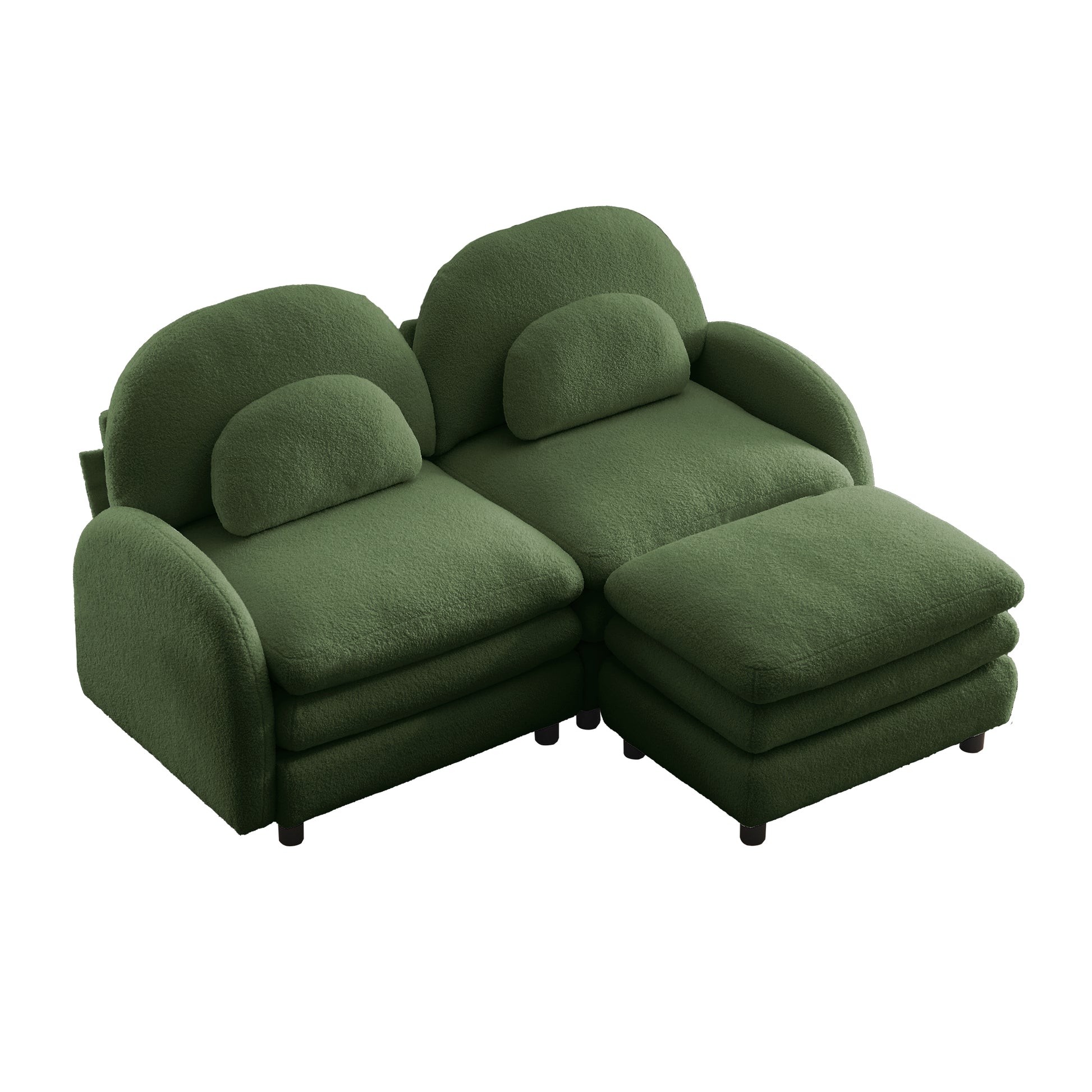Ventura green modular sofa angled view isolated product image on white background