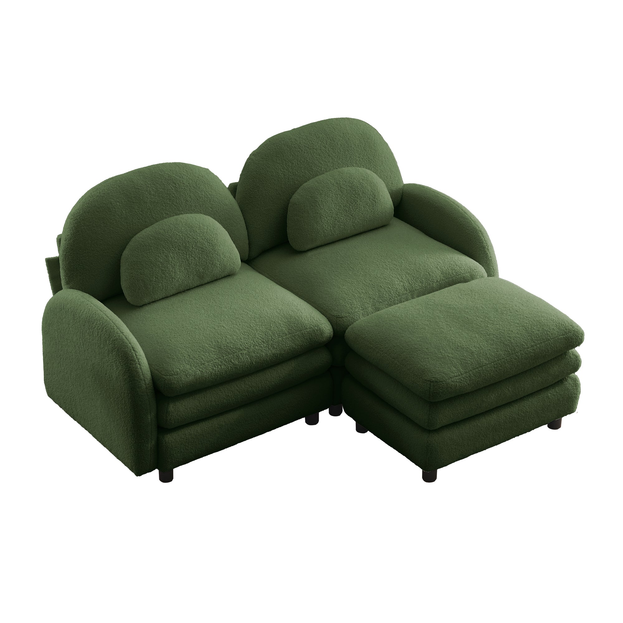 Ventura green modular sofa angled view isolated product image on white background