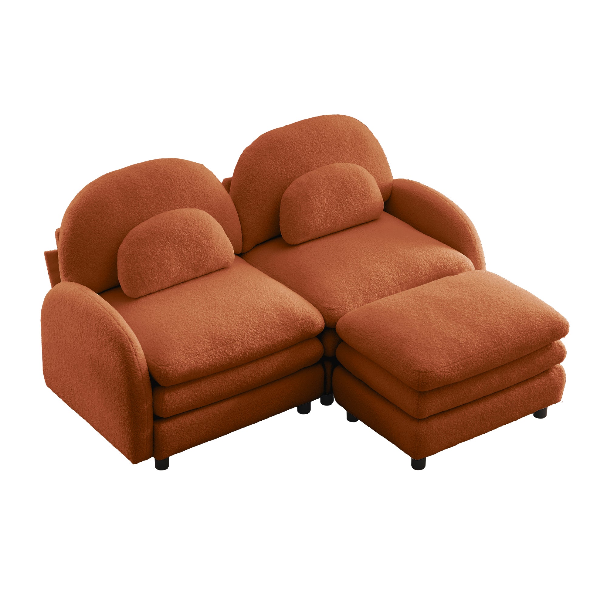 Ventura orange modular sofa angled view isolated product image on white background