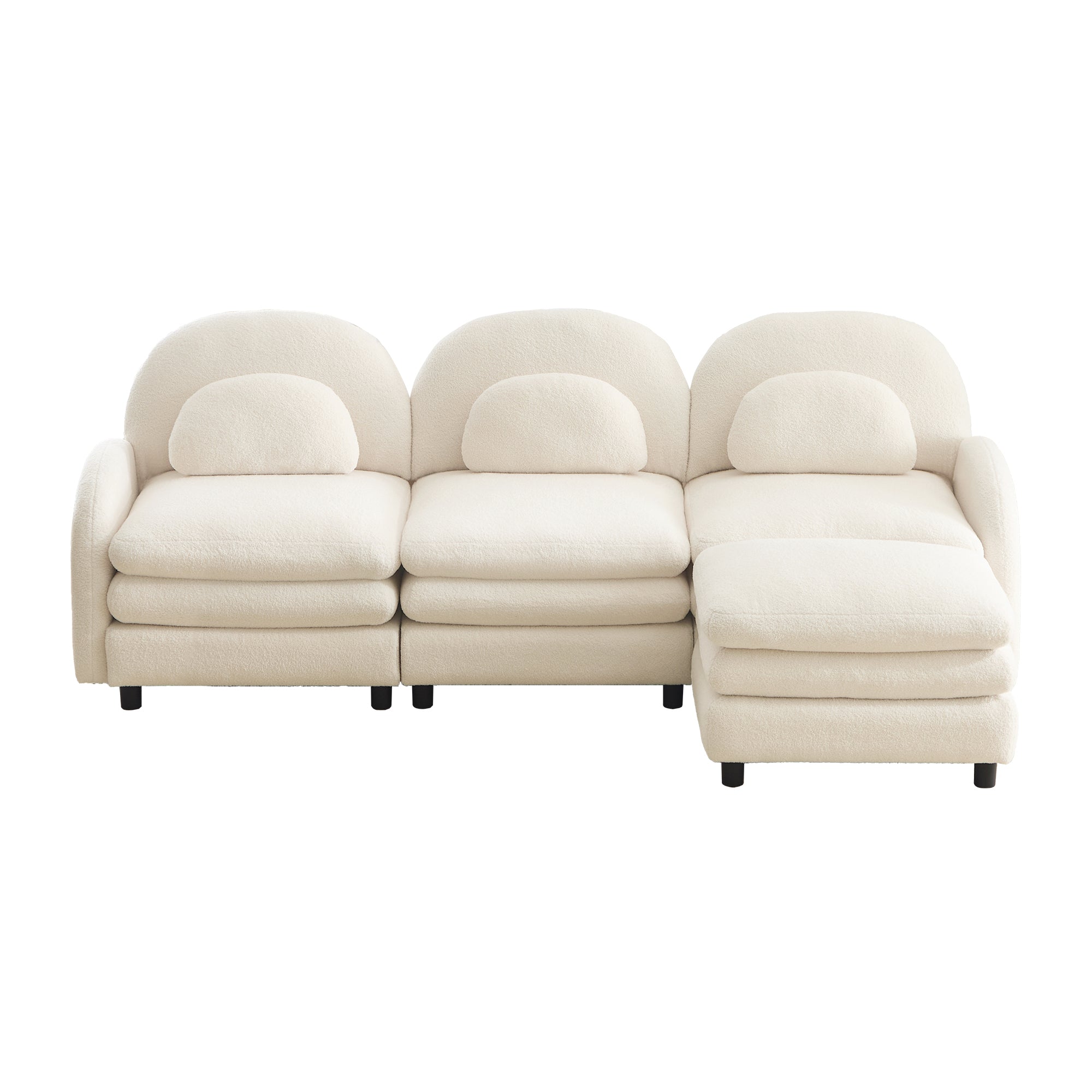 Ventura beige sectional sofa front view isolated product image on white background