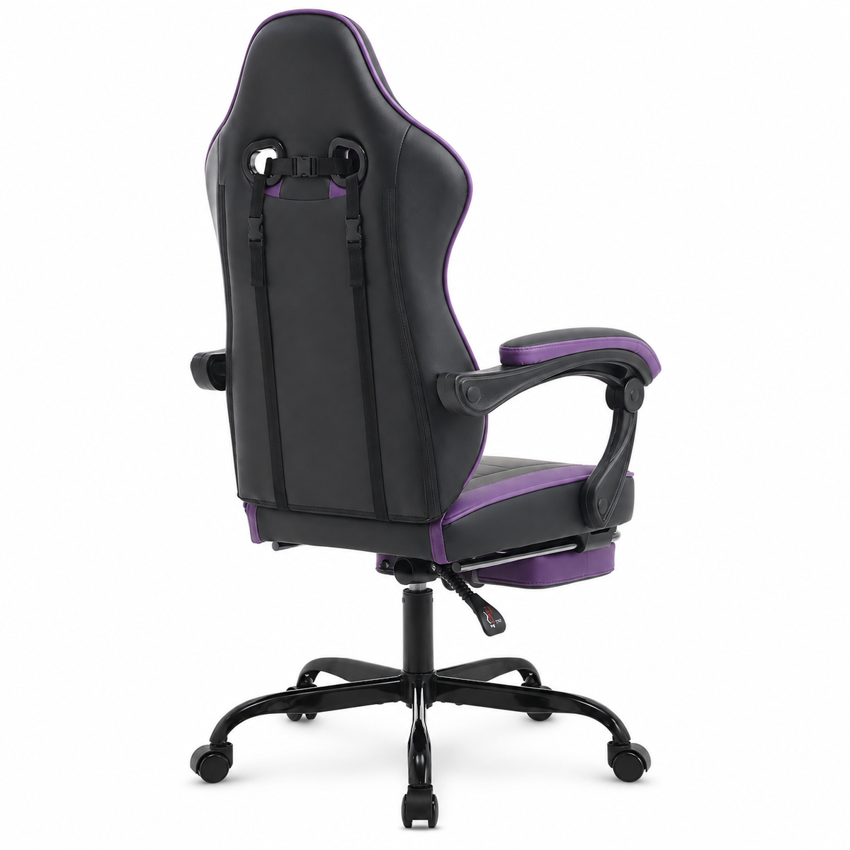 Vesper purple ergonomic gaming chair side view on white background