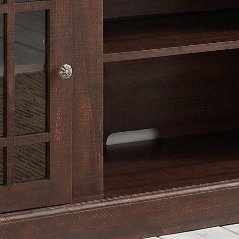 Victorian espresso tv stand showing detail