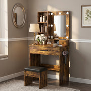 Viken brown vanity table set showing bedroom lifestyle scene