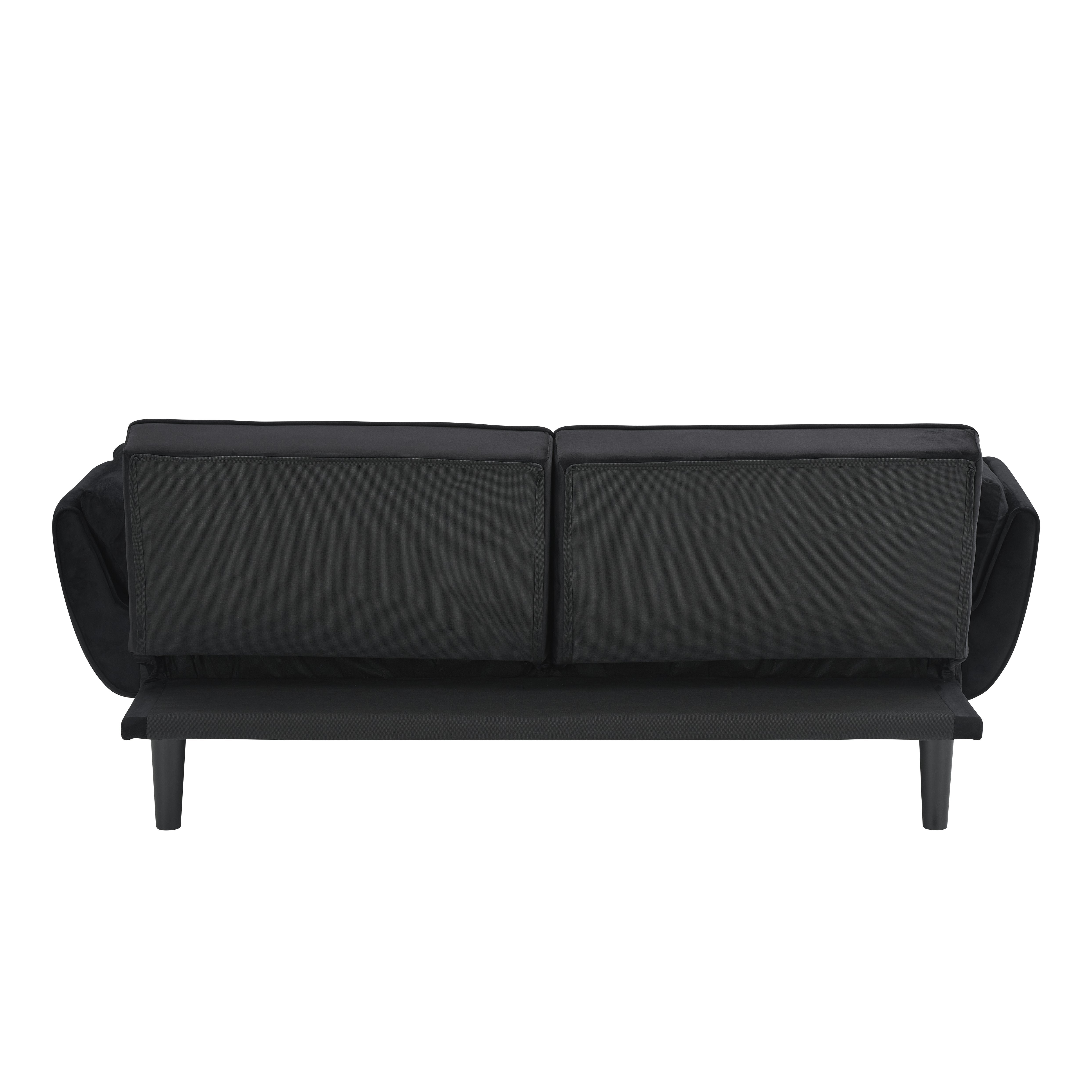 Wellington black futon sofa bed rear view