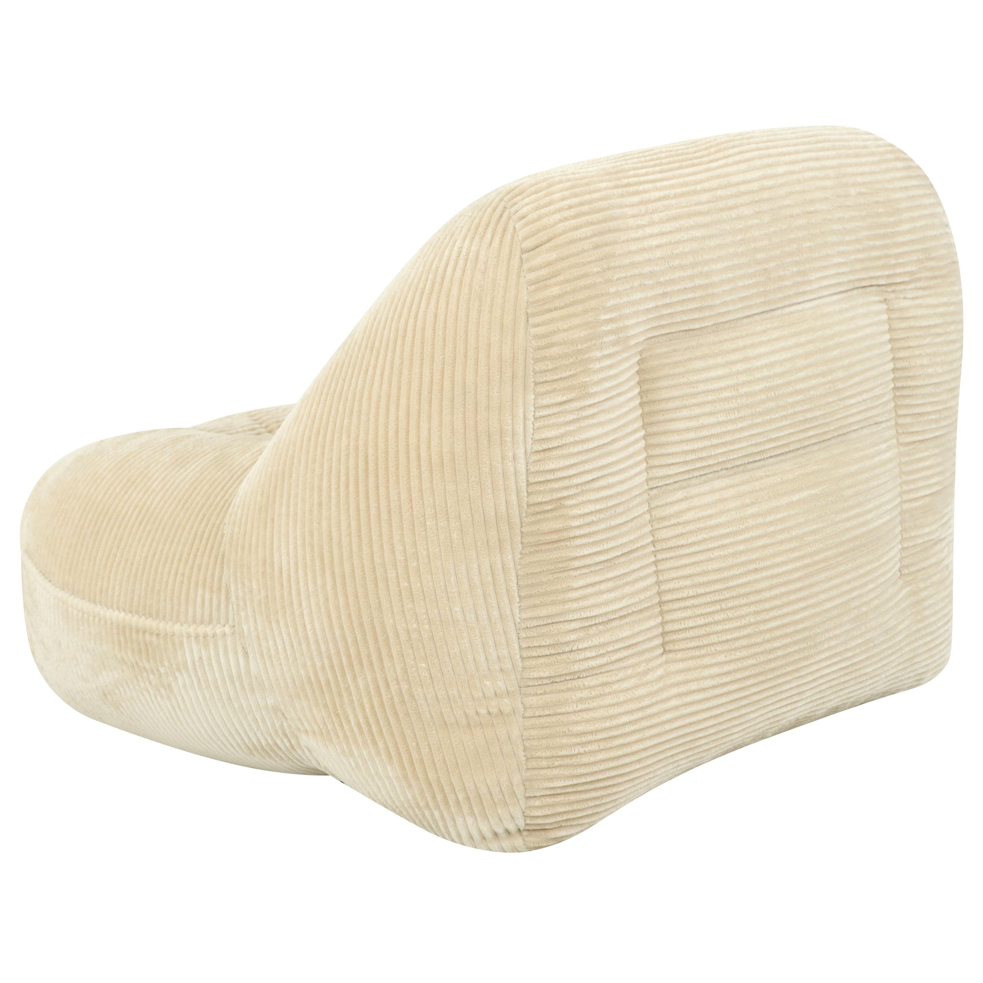 Westwood light camel bean bag armchair showing the side profile isolated product image on white background