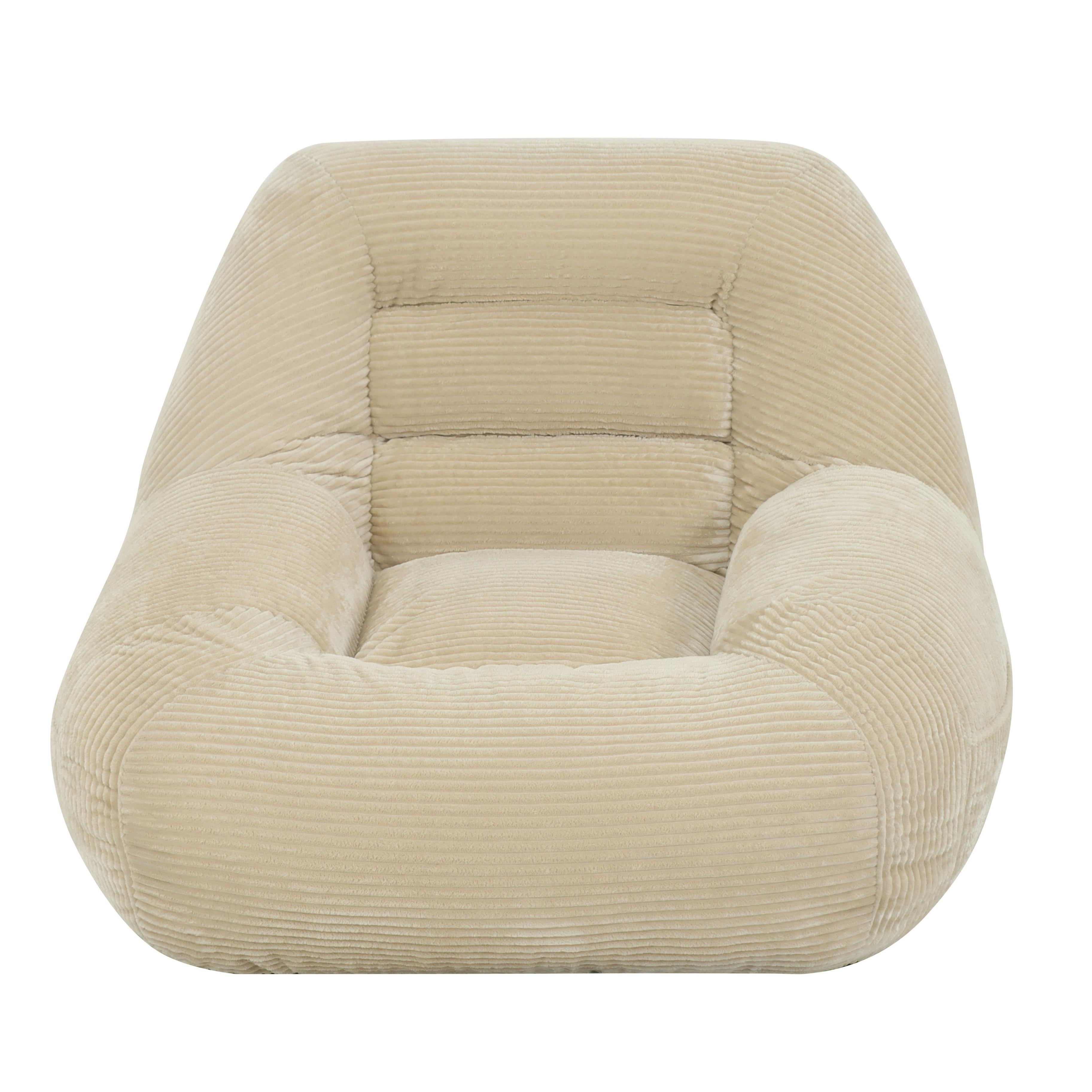 Westwood light camel bean bag armchair showing the full front view isolated product image on white background
