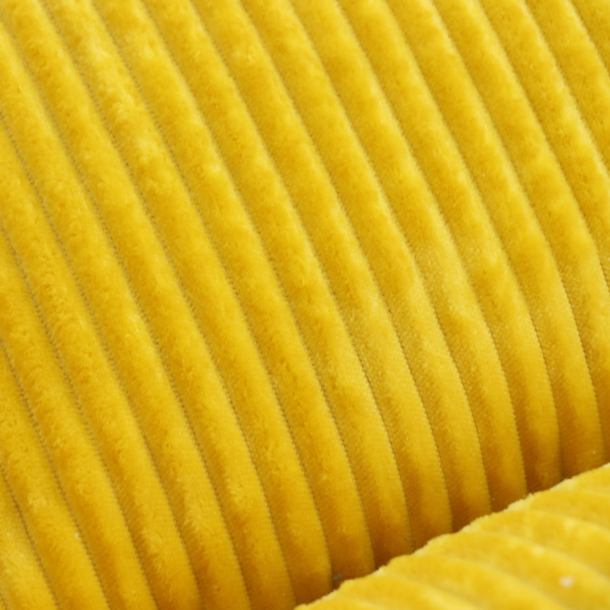 Westwood yellow bean bag armchair showing corduroy upholstery texture detail