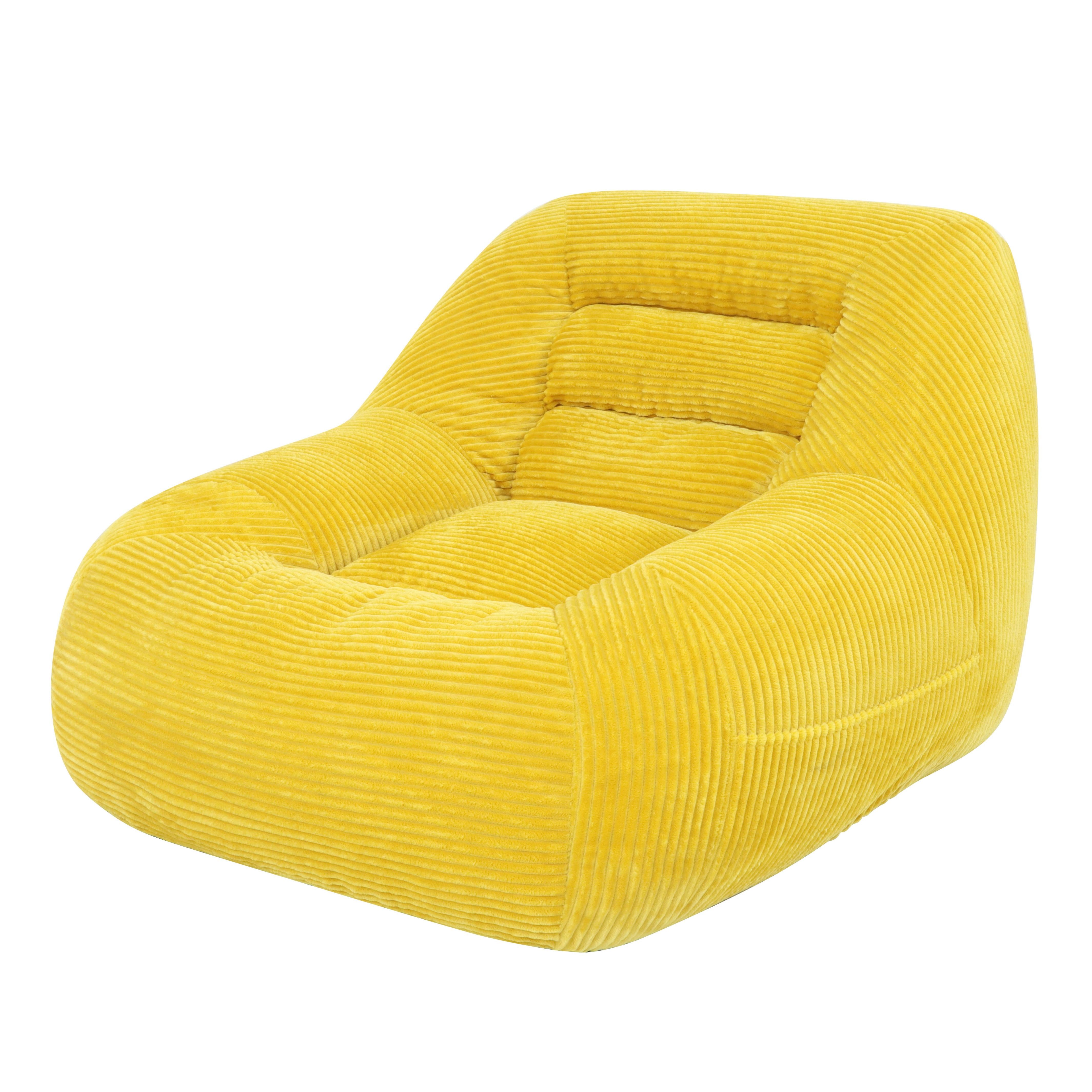 Westwood yellow bean bag armchair showing a front angled view isolated product image on white background