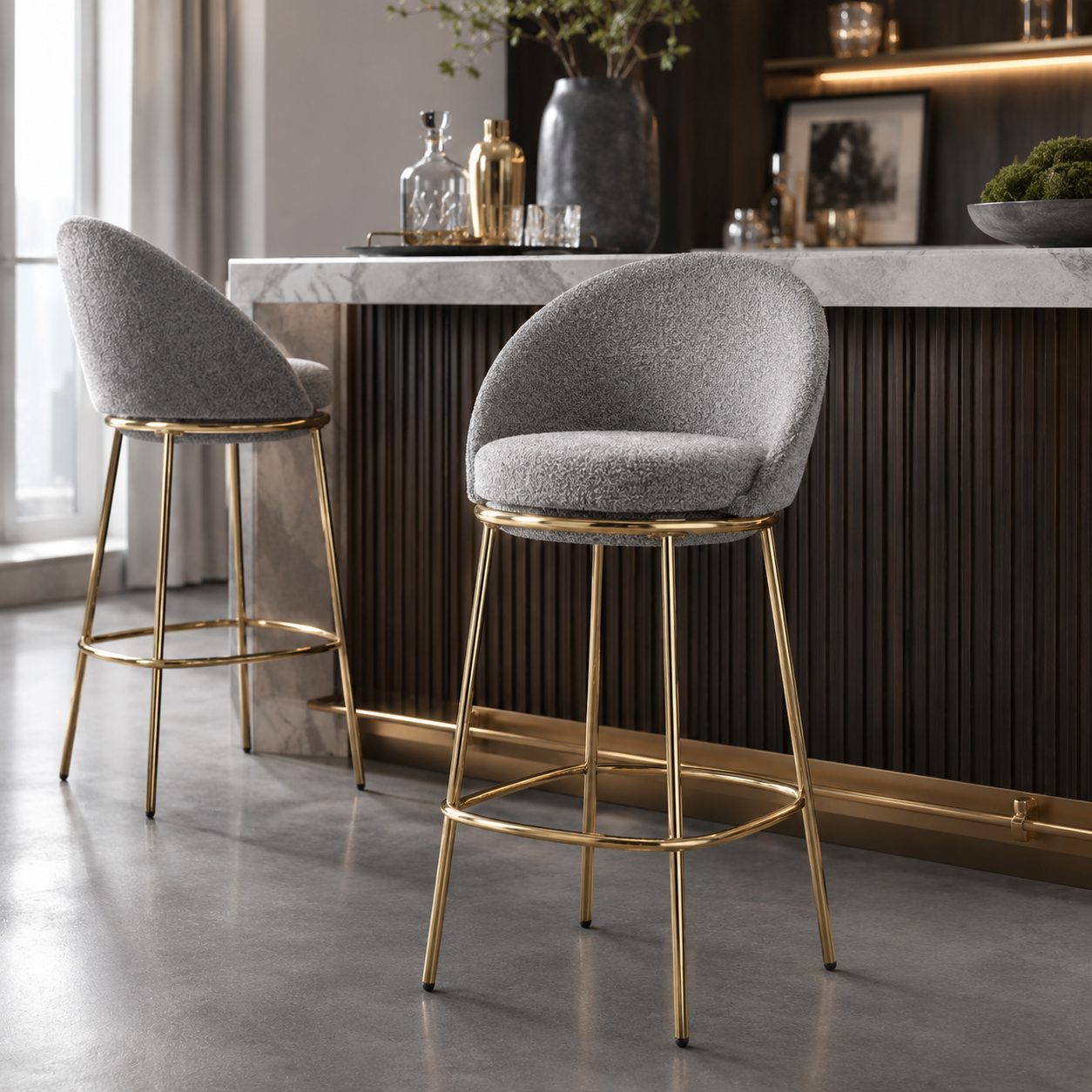 Yarra 30" Upholstered Bar Height Bar Stools Set of 2