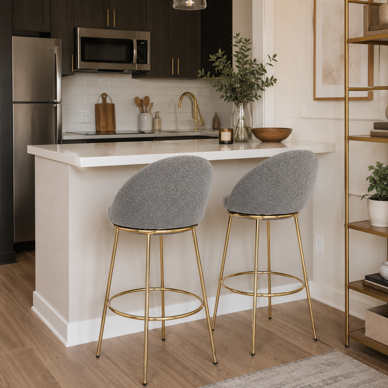 Yarra 30" Upholstered Bar Height Bar Stools Set of 2