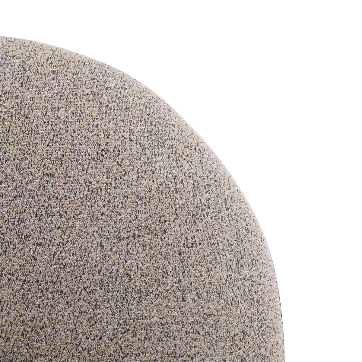 Yarra beige bar stool showing curved back upholstery detail