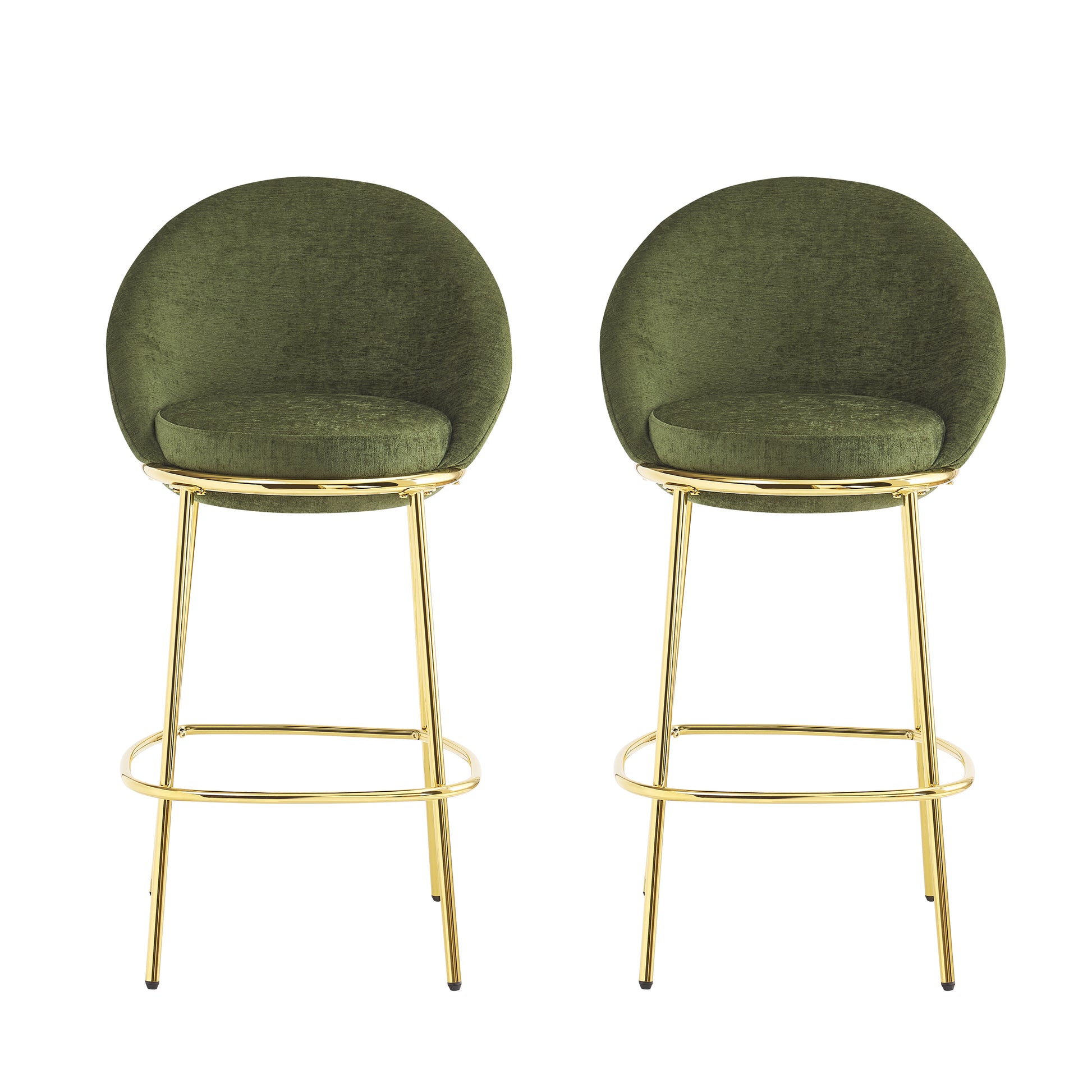 Yarra green bar stool showing pair front view