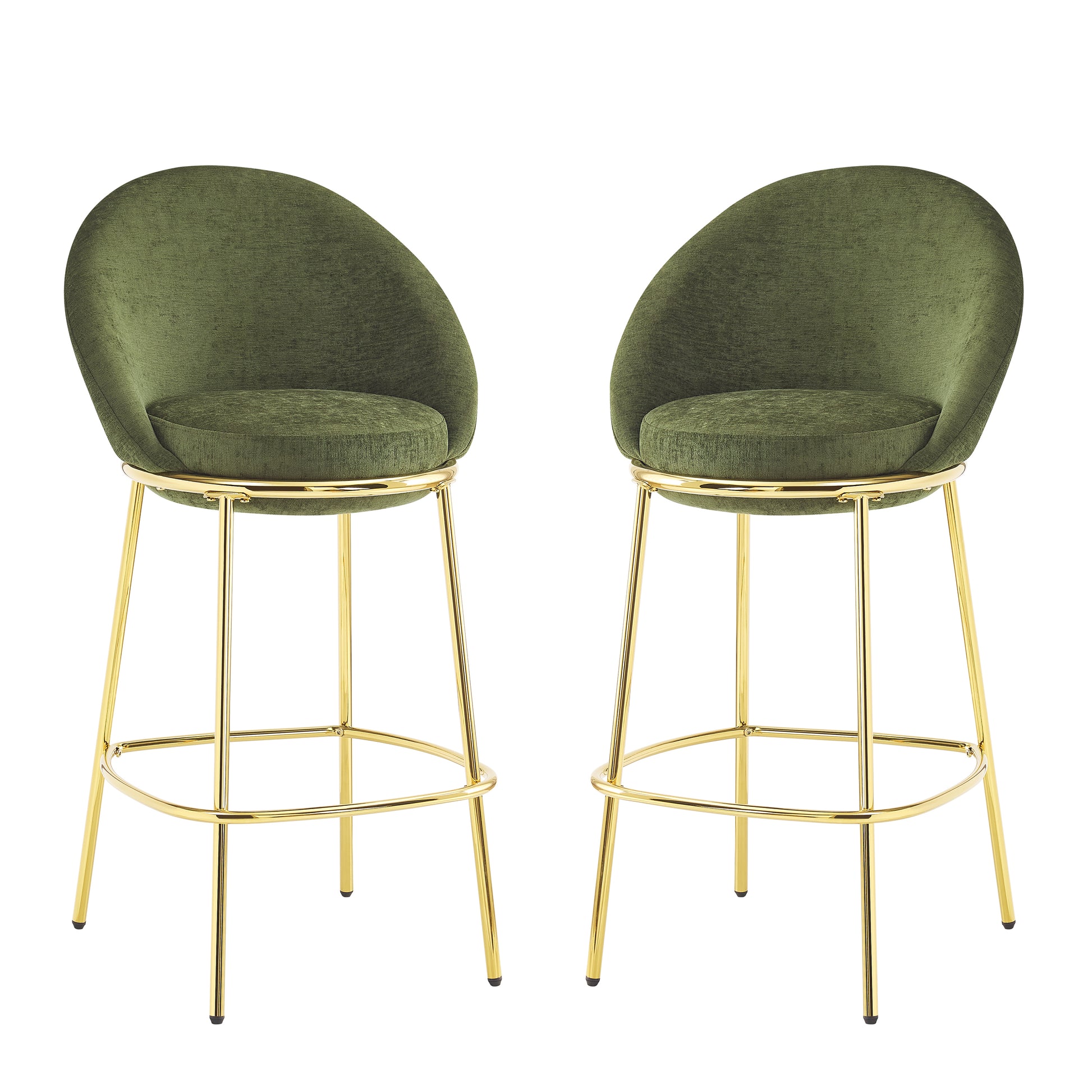 Yarra green bar stool showing pair angled view