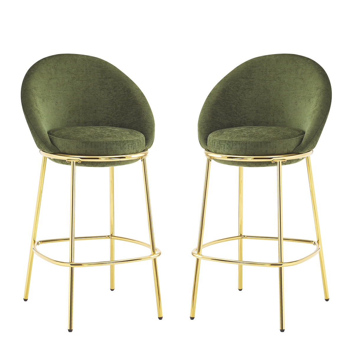 Yarra green bar stool showing pair angled view