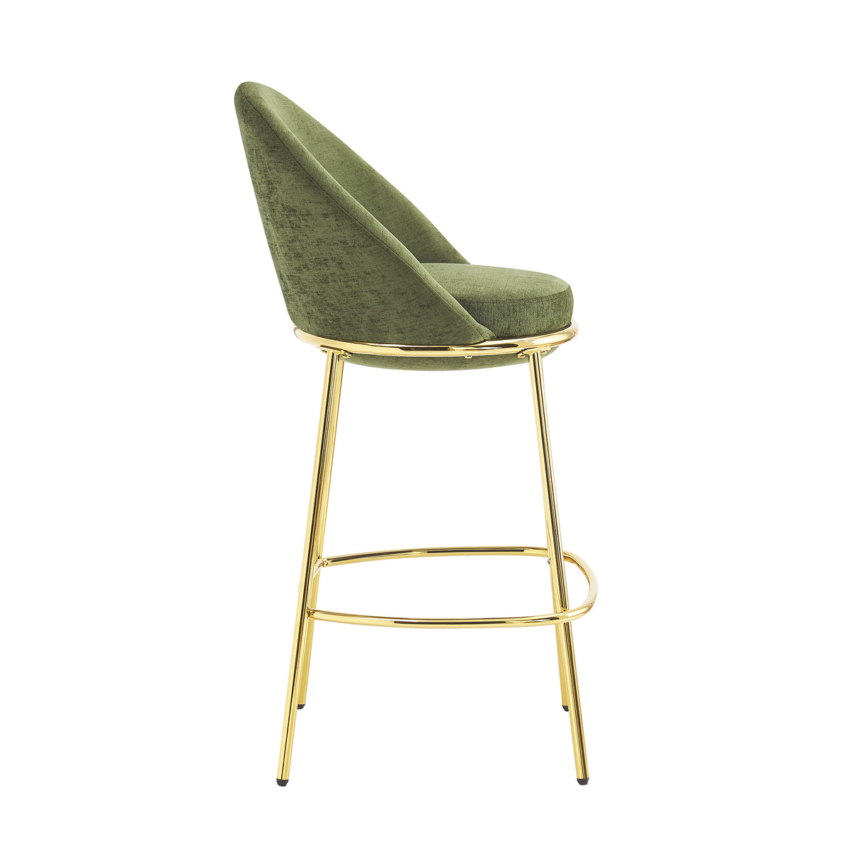 Yarra green bar stool showing side view
