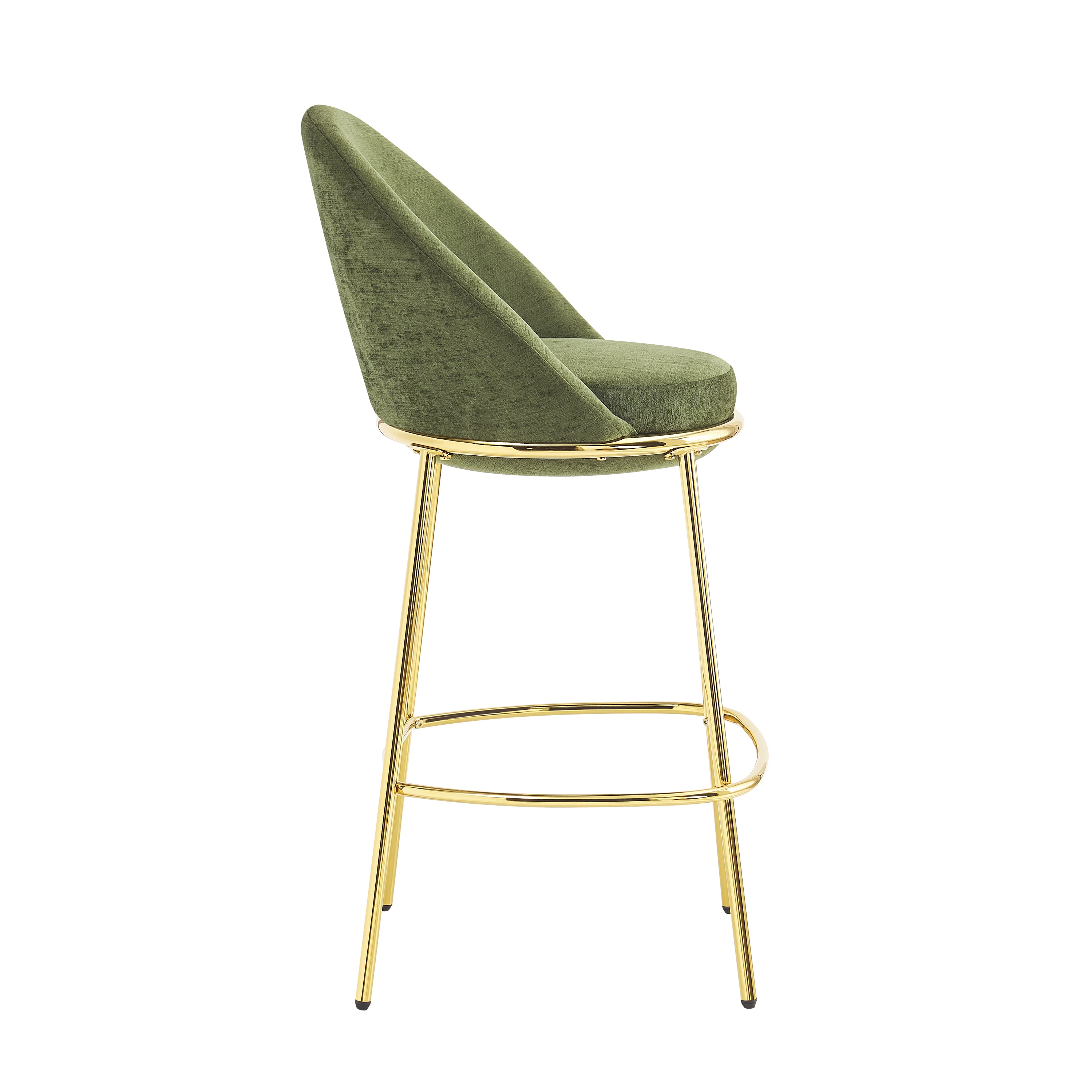 Yarra green bar stool showing side view