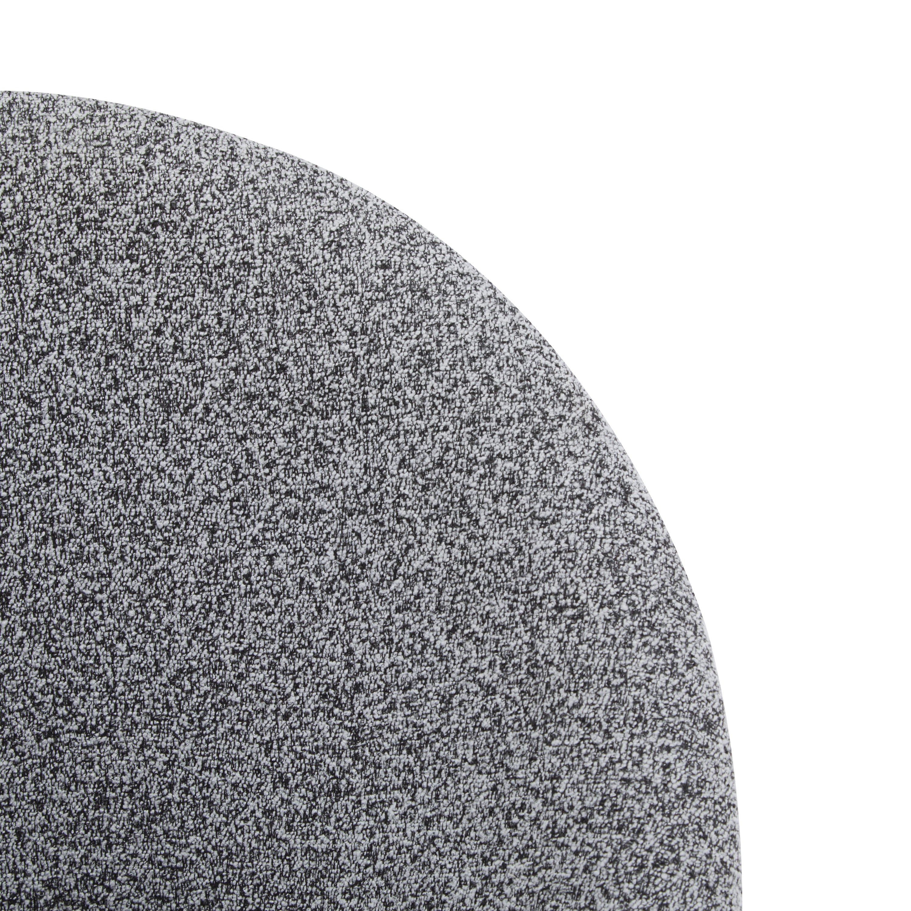 Yarra grey bar stool showing curved back upholstery detail