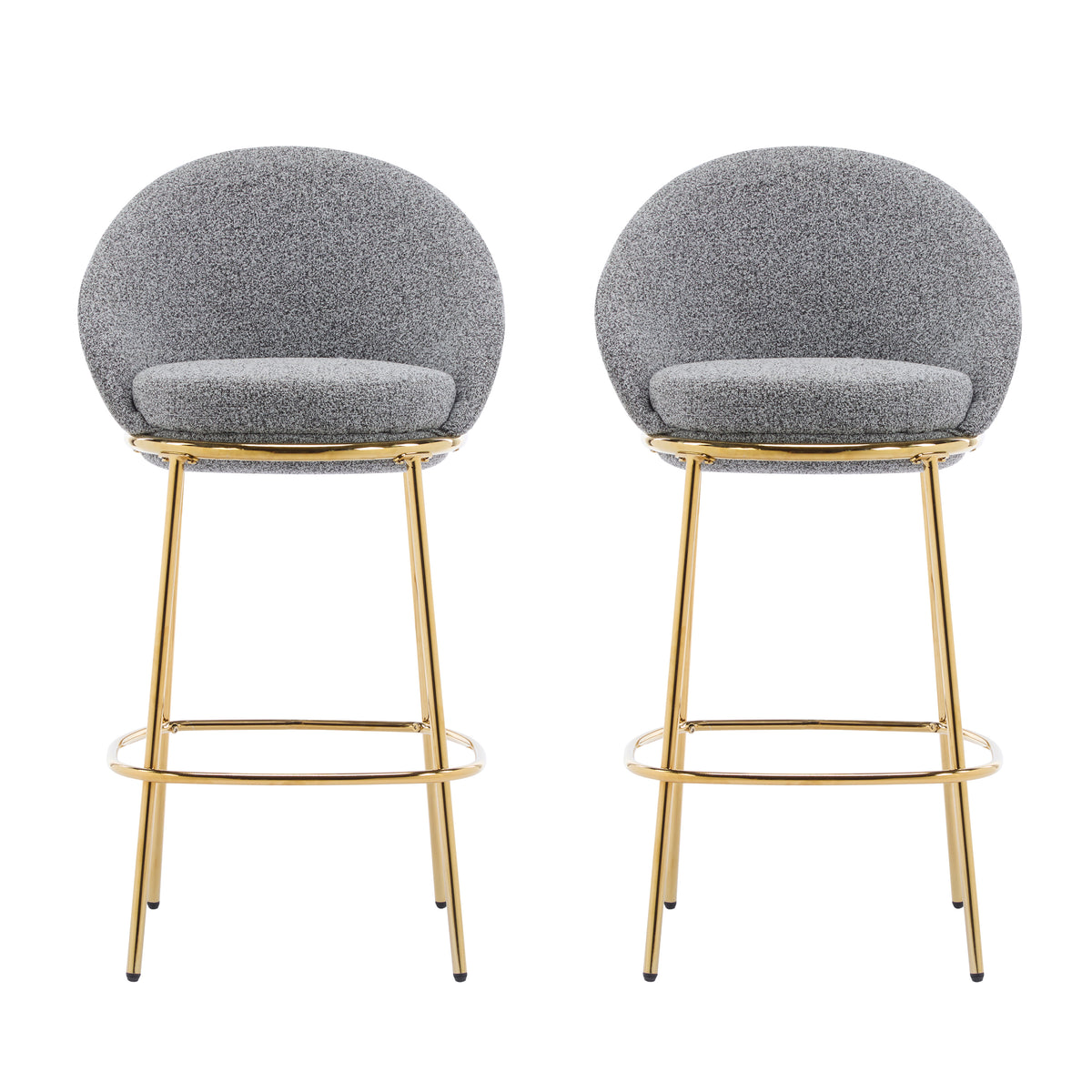 Yarra grey bar stool showing pair front view