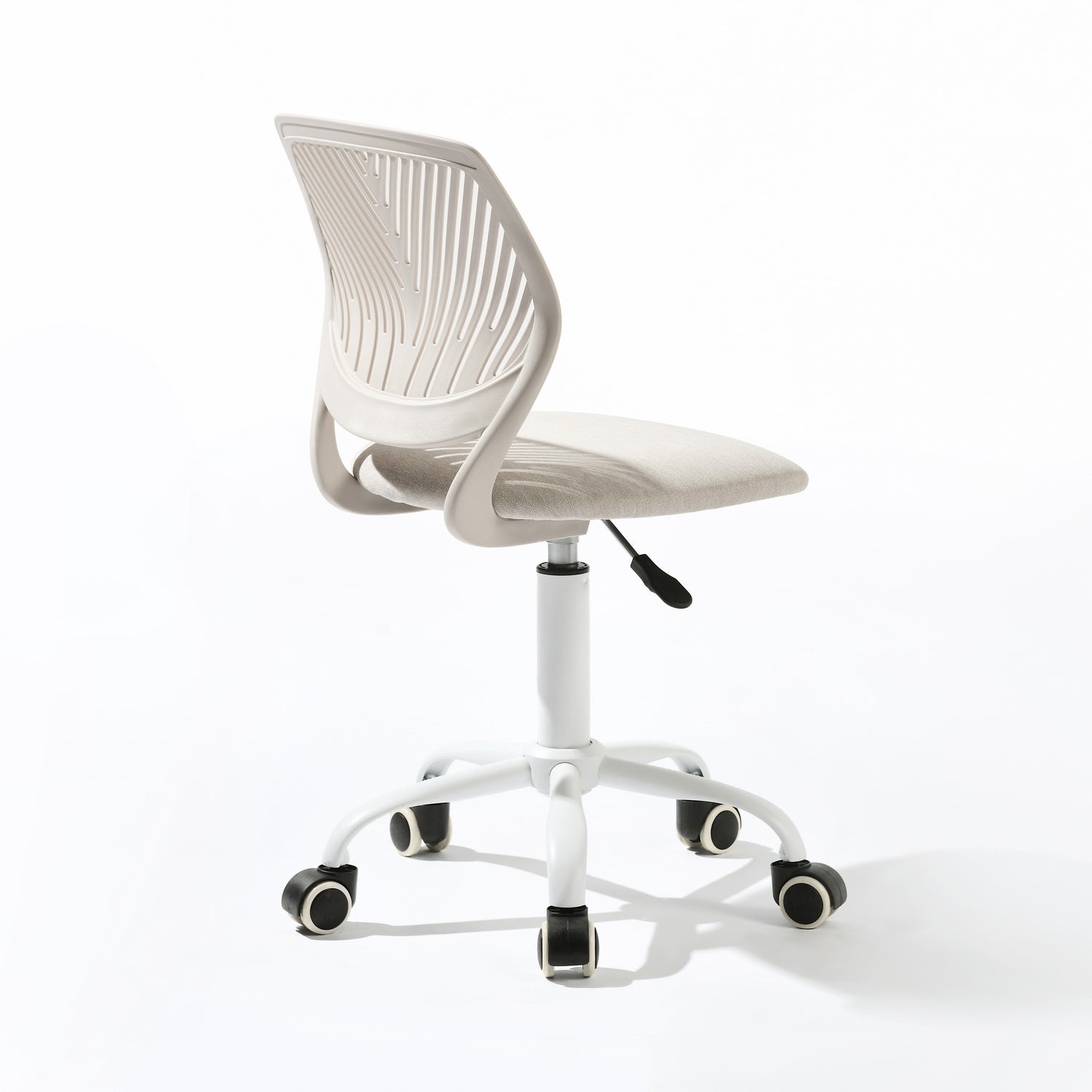 Homy Casa Carnation Adjustable Fabric Task Chair with PU Casters, Beige, Open Box