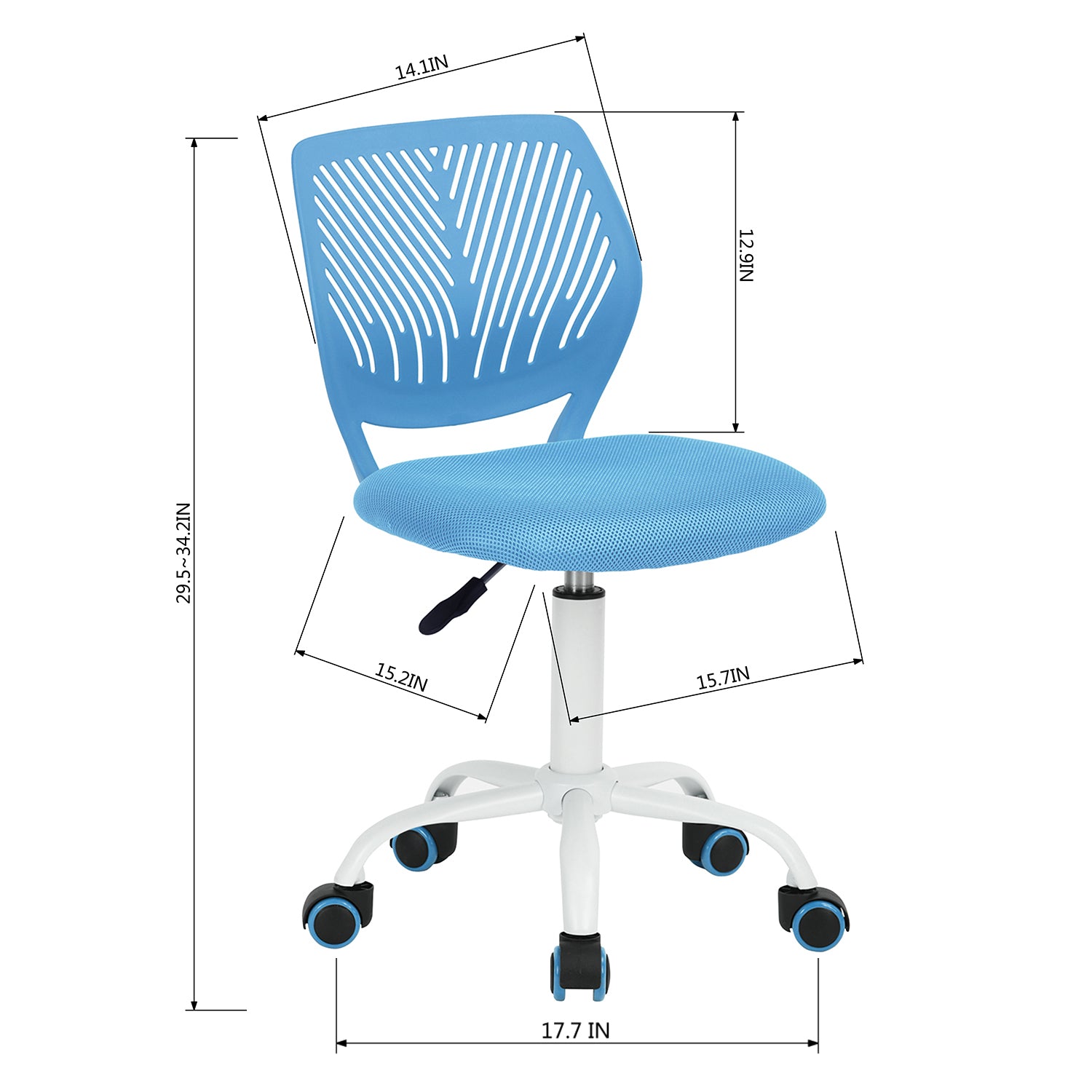 Homy Casa Carnation PP Backrest Office Chair - Stylish & Durable Design, blue