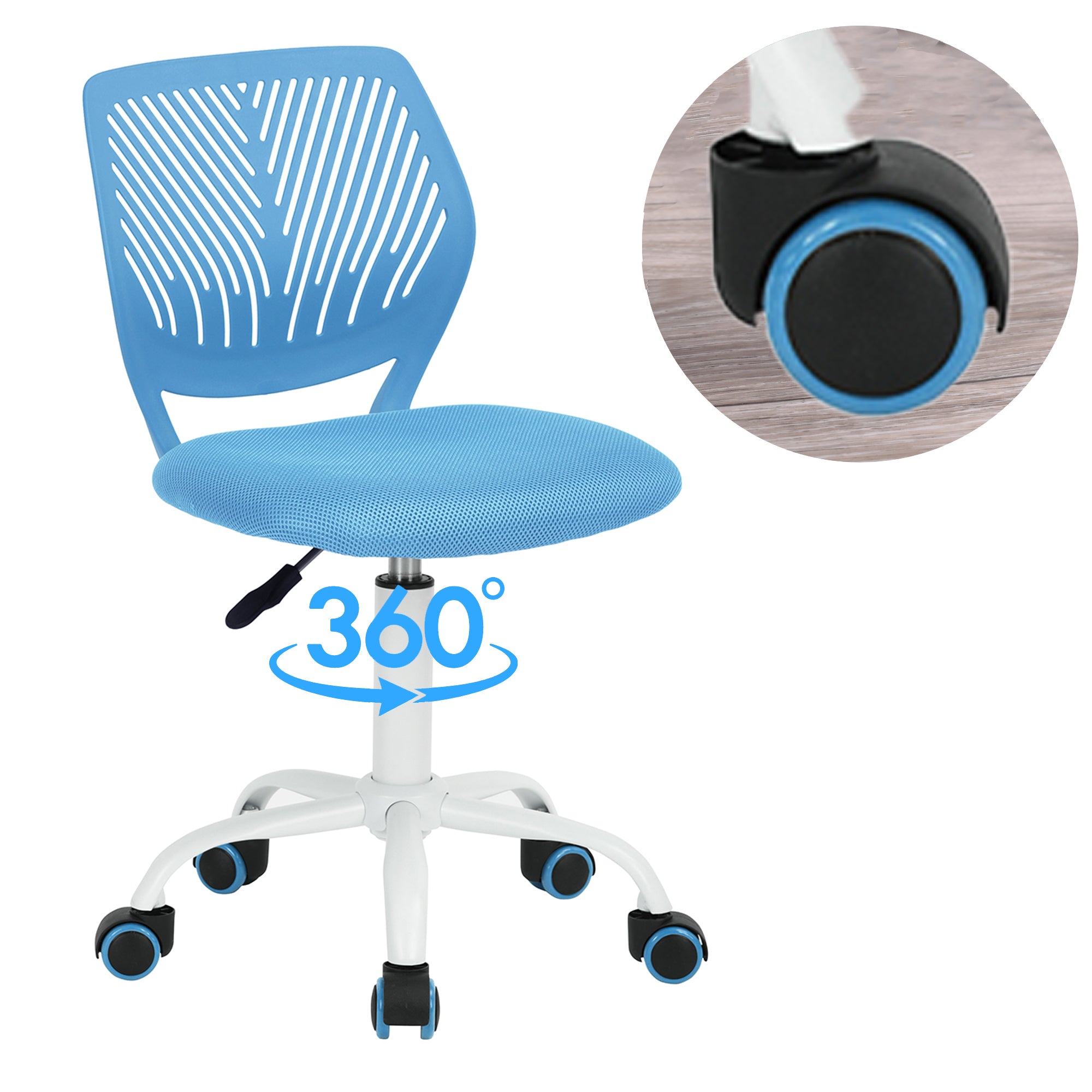 Homy Casa Carnation PP Backrest Office Chair - Stylish & Durable Design, blue