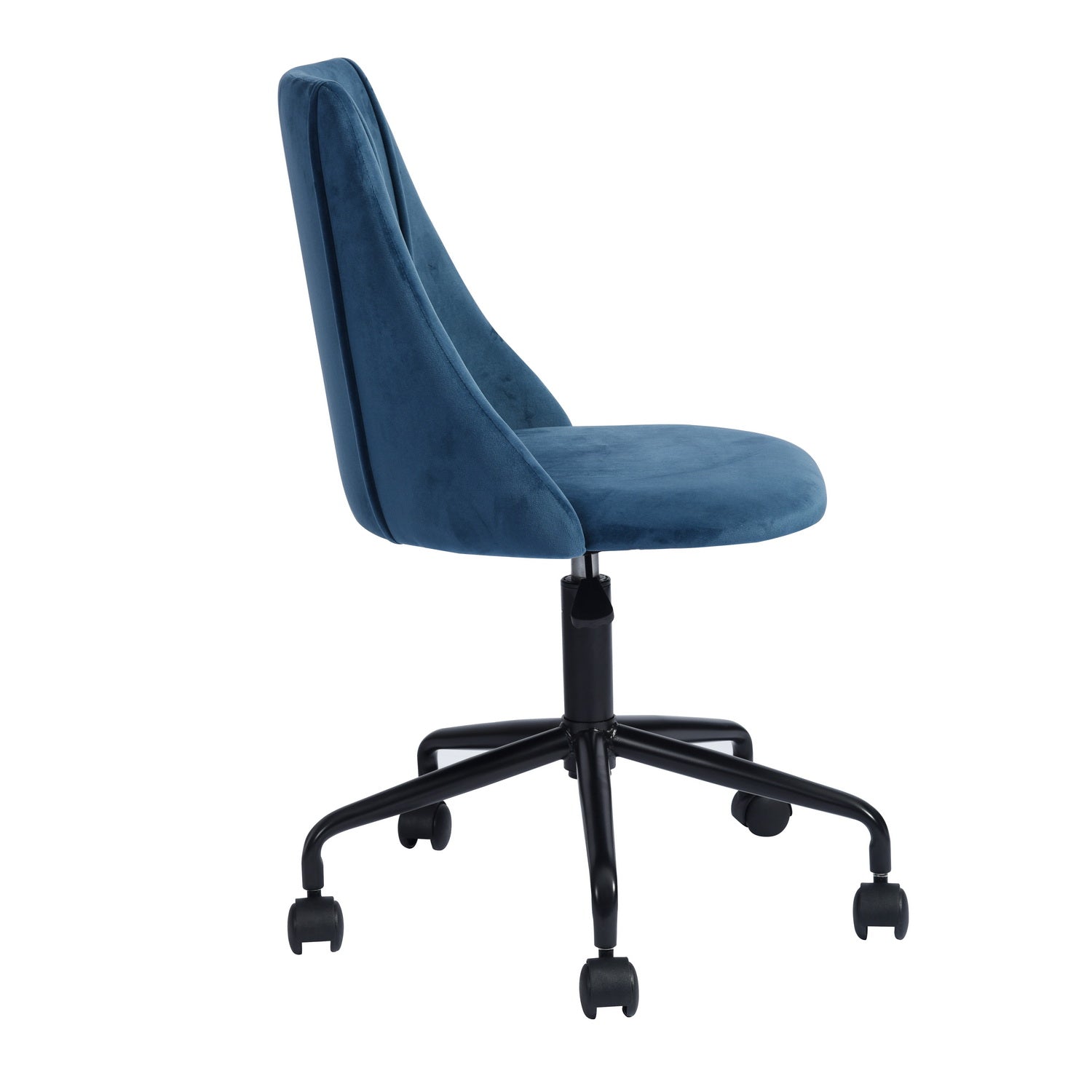 Open Box Homy Casa CIAN BLUE Ⅰ "20.47'' W x 20.08'' D x 33.27'' H" Modern Velvet Office Chair