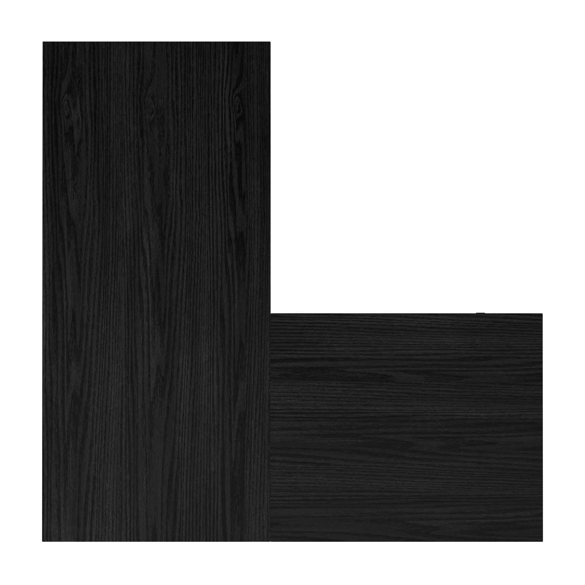 Homy Casa DROGBA+ROSS 2PC Office Furniture Set with Black Corner Desk and Chenille Beige Office Chair Open Box
