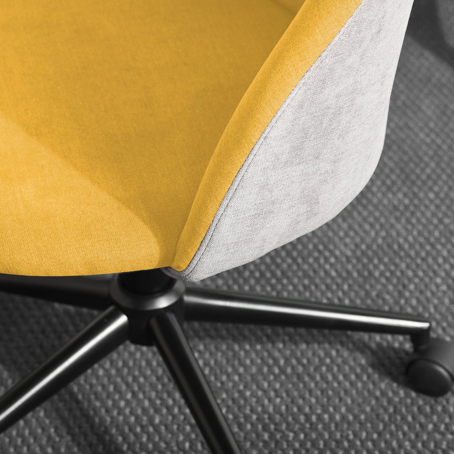 Homy Casa DUDLEY Ergonomic Office Chair with Adjustable Height and Casters, Yellow & Grey, Open Box