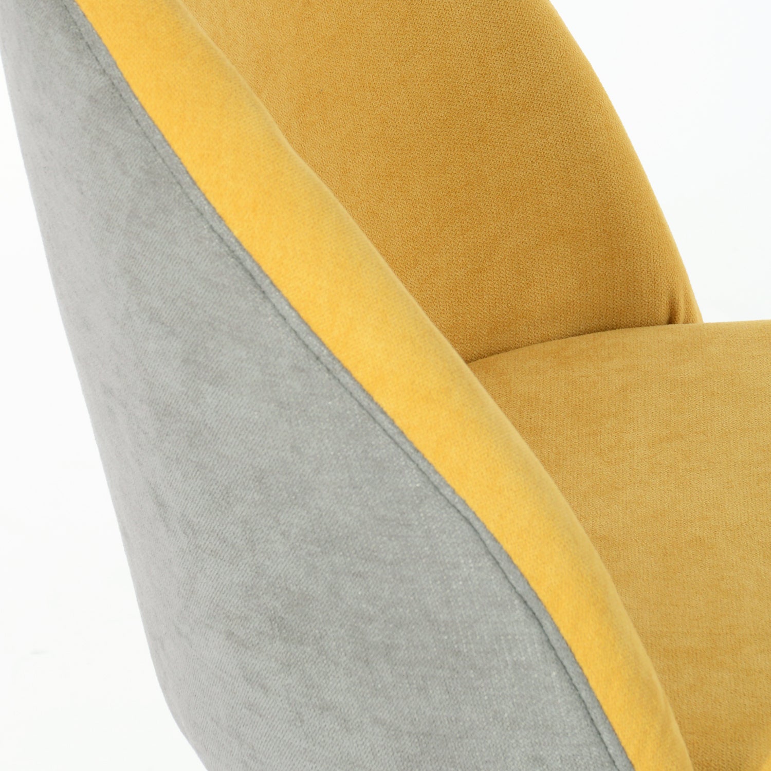 Homy Casa DUDLEY Ergonomic Office Chair with Adjustable Height and Casters, Yellow & Grey, Open Box