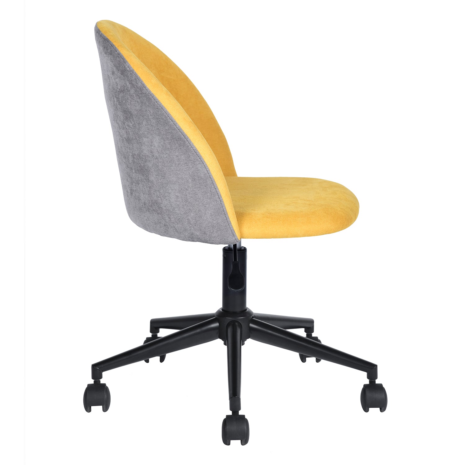 Homy Casa DUDLEY Ergonomic Office Chair with Adjustable Height and Casters, Yellow & Grey, Open Box