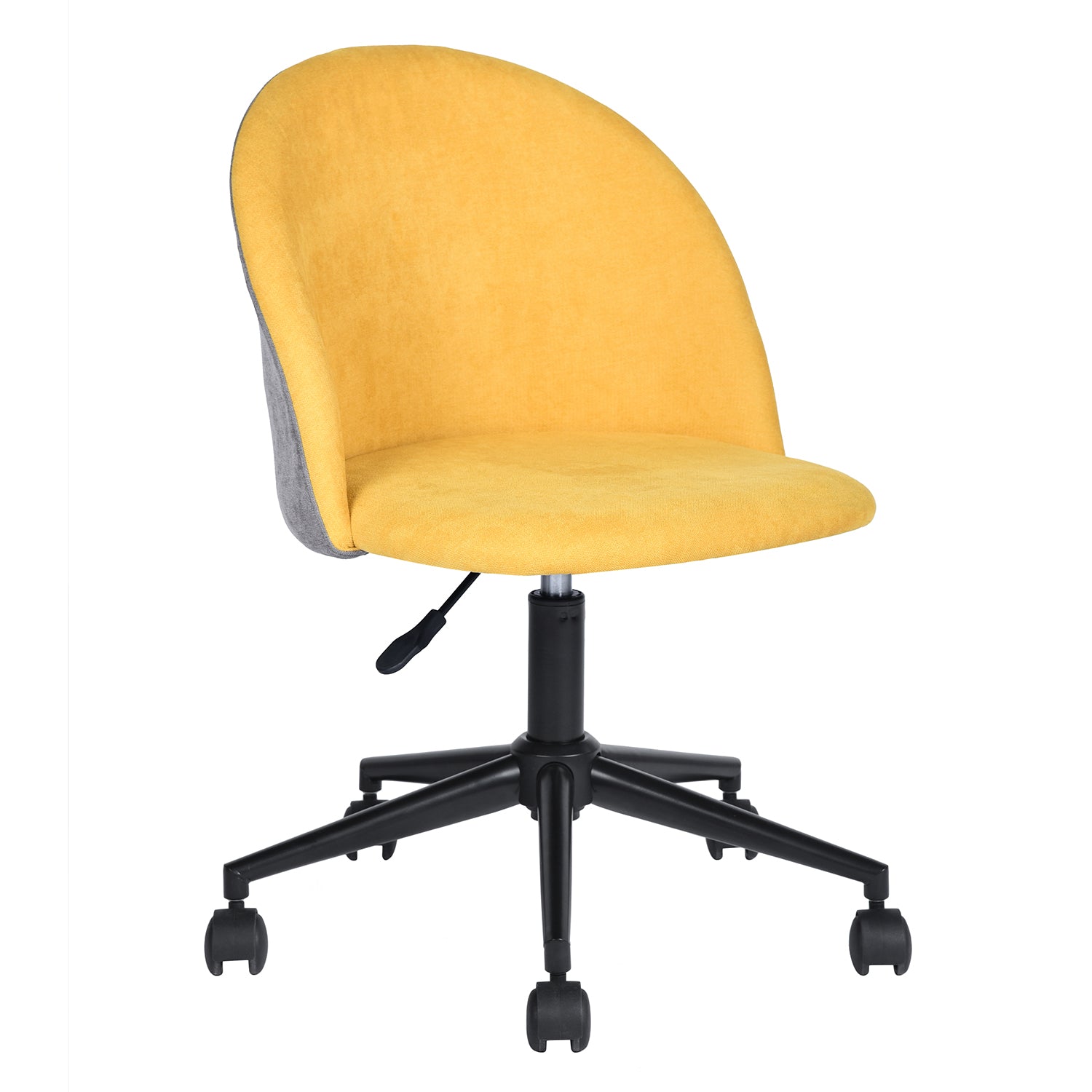 Homy Casa DUDLEY Ergonomic Office Chair with Adjustable Height and Casters, Yellow & Grey, Open Box