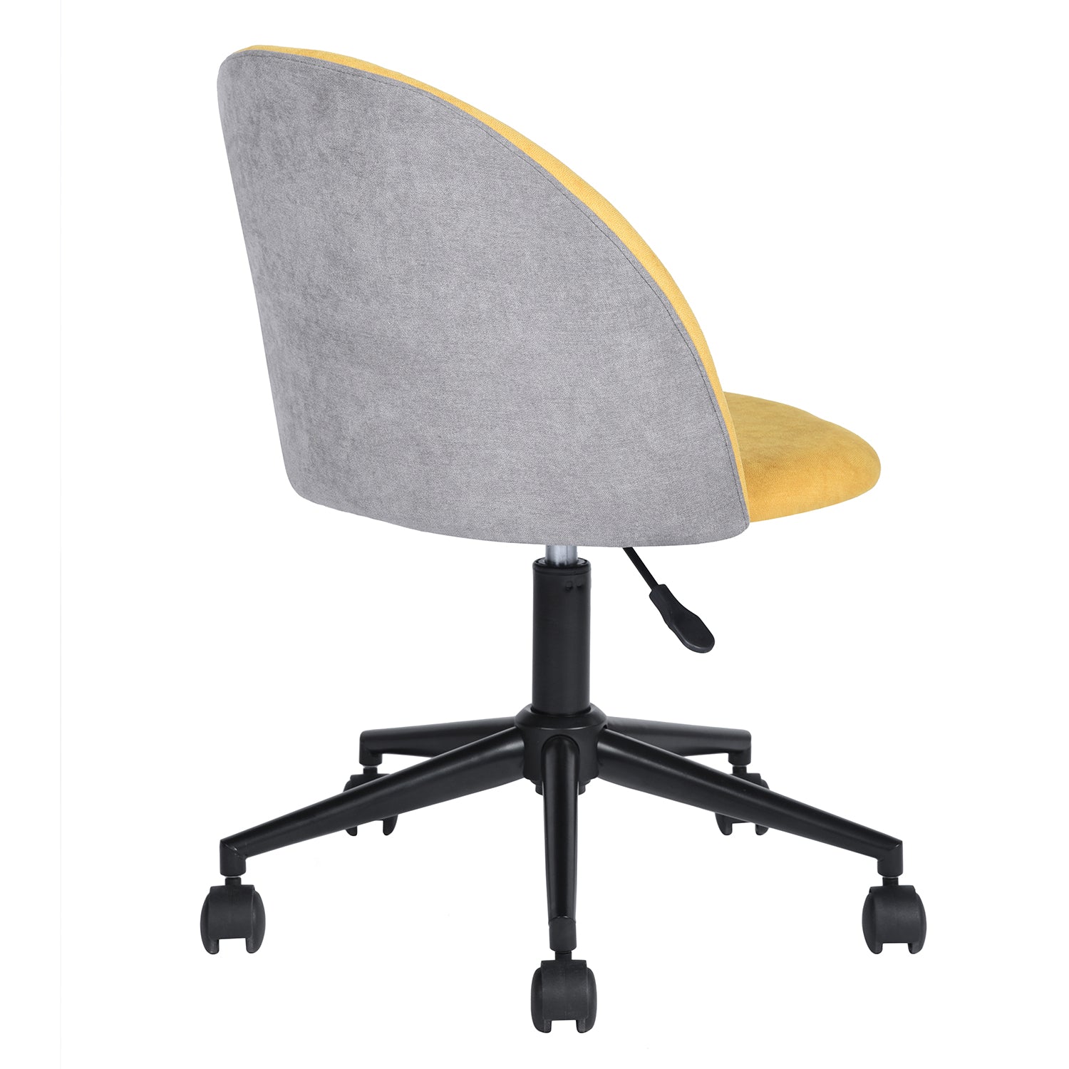Homy Casa DUDLEY Ergonomic Office Chair with Adjustable Height and Casters, Yellow & Grey, Open Box