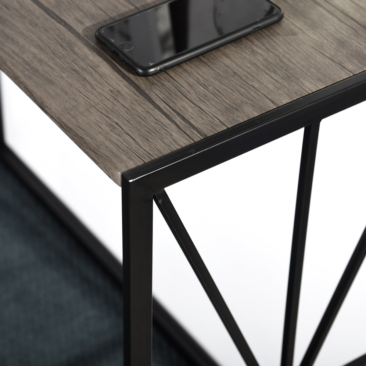 Homy Casa HORES E WALNUT Table "39.4" W x 15" D x 31.5" H Entryway or Office Desk Open Box