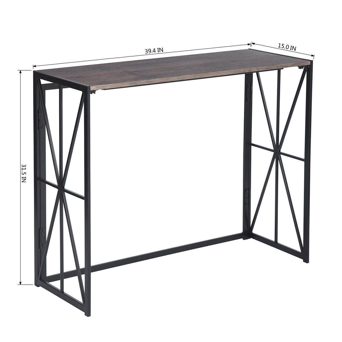 Homy Casa HORES E WALNUT Table "39.4" W x 15" D x 31.5" H Entryway or Office Desk Open Box