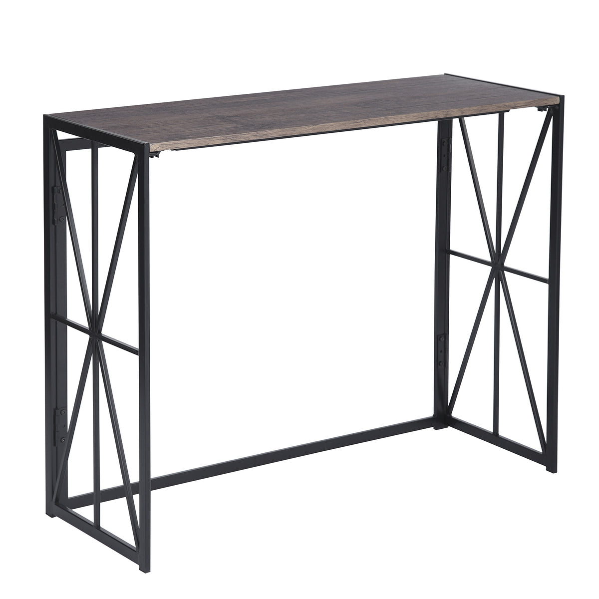 Homy Casa HORES E WALNUT Table "39.4" W x 15" D x 31.5" H Entryway or Office Desk Open Box