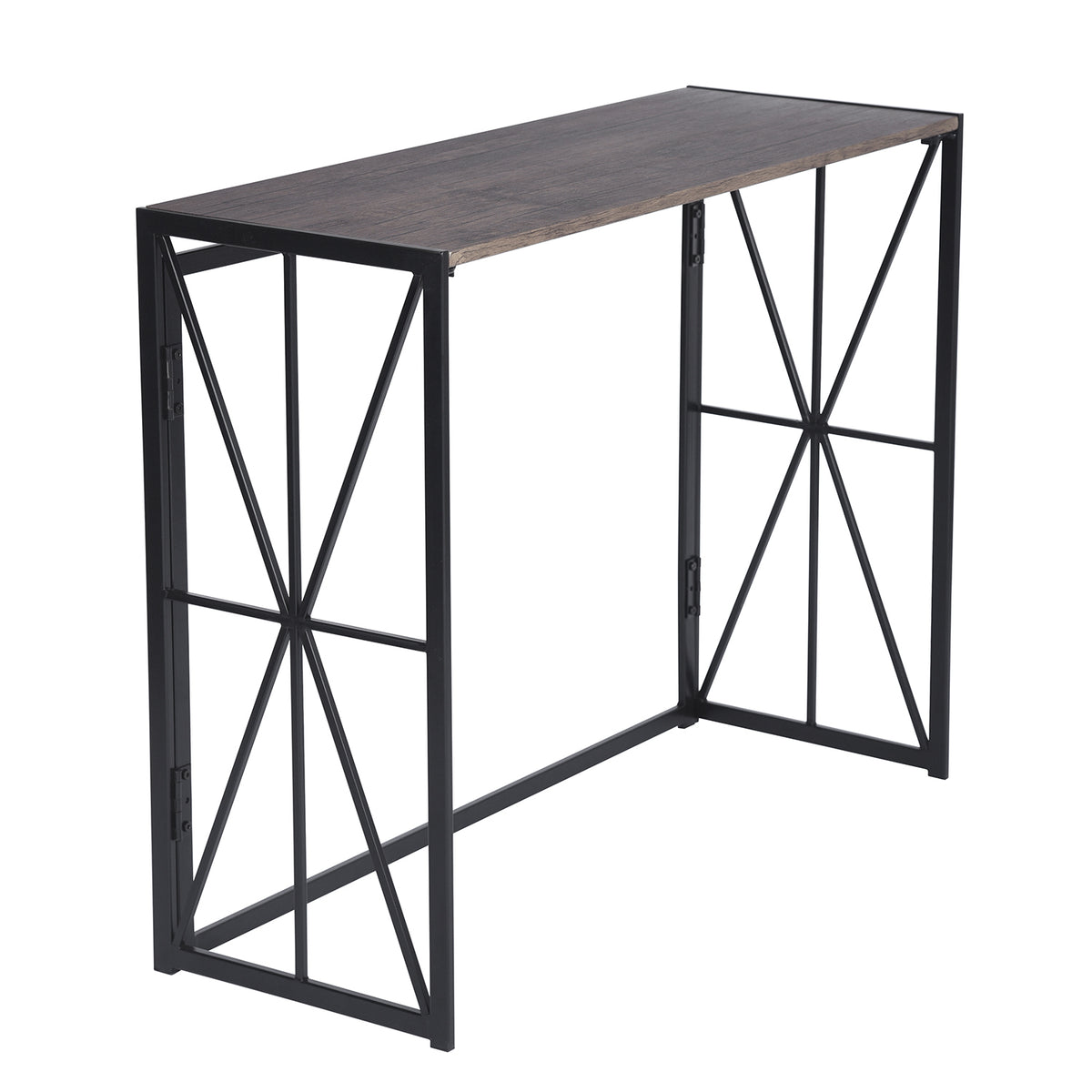 Homy Casa HORES E WALNUT Table "39.4" W x 15" D x 31.5" H Entryway or Office Desk Open Box
