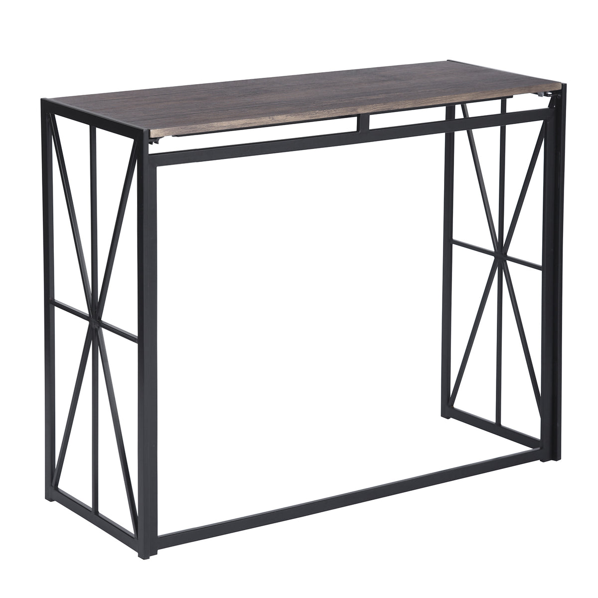 Homy Casa HORES E WALNUT Table "39.4" W x 15" D x 31.5" H Entryway or Office Desk Open Box