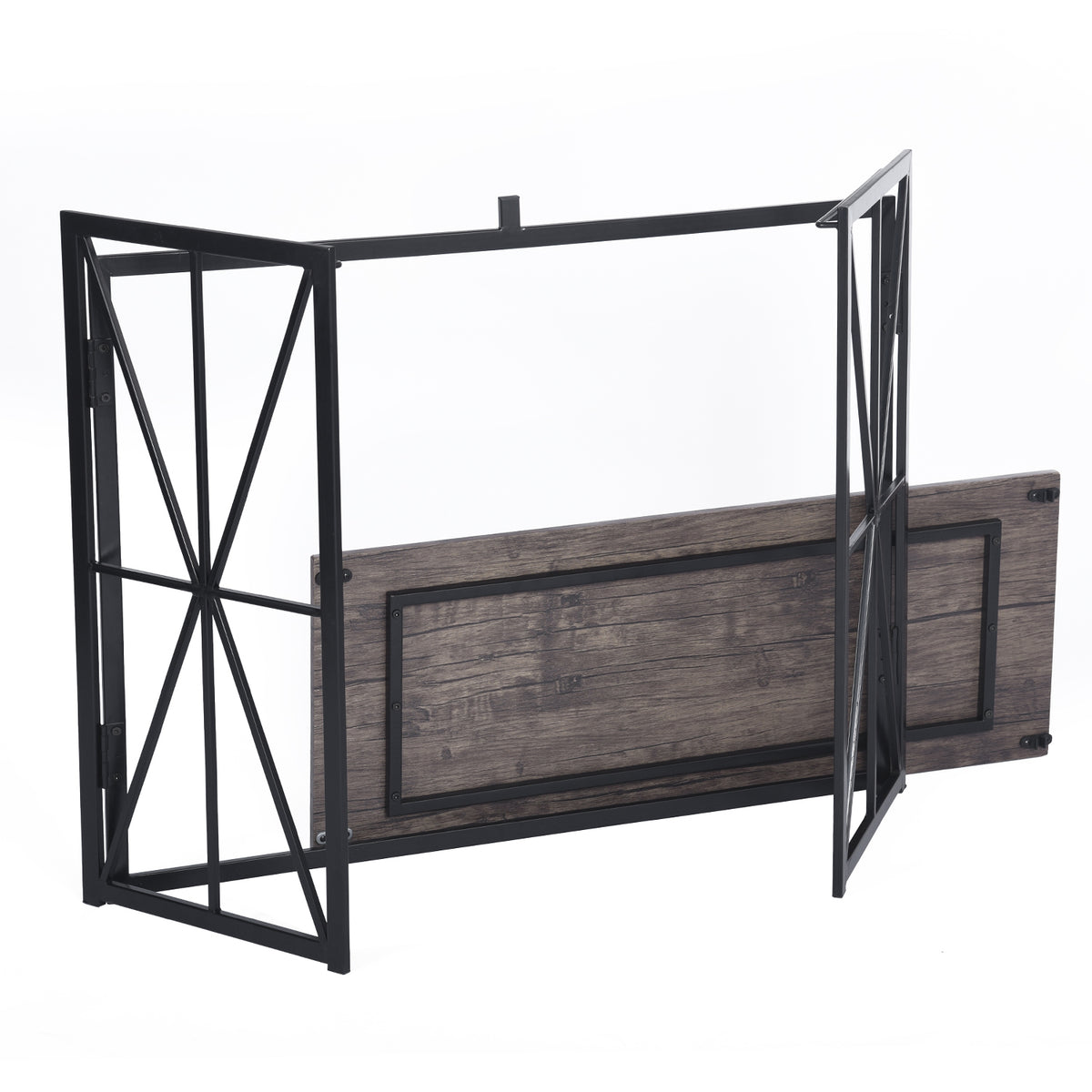 Homy Casa HORES E WALNUT Table "39.4" W x 15" D x 31.5" H Entryway or Office Desk Open Box