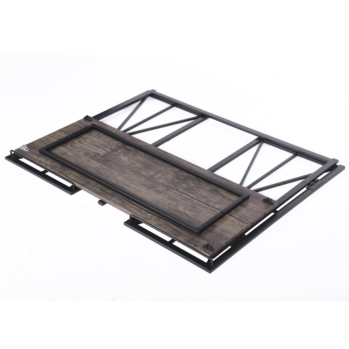 Homy Casa HORES E WALNUT Table "39.4" W x 15" D x 31.5" H Entryway or Office Desk Open Box