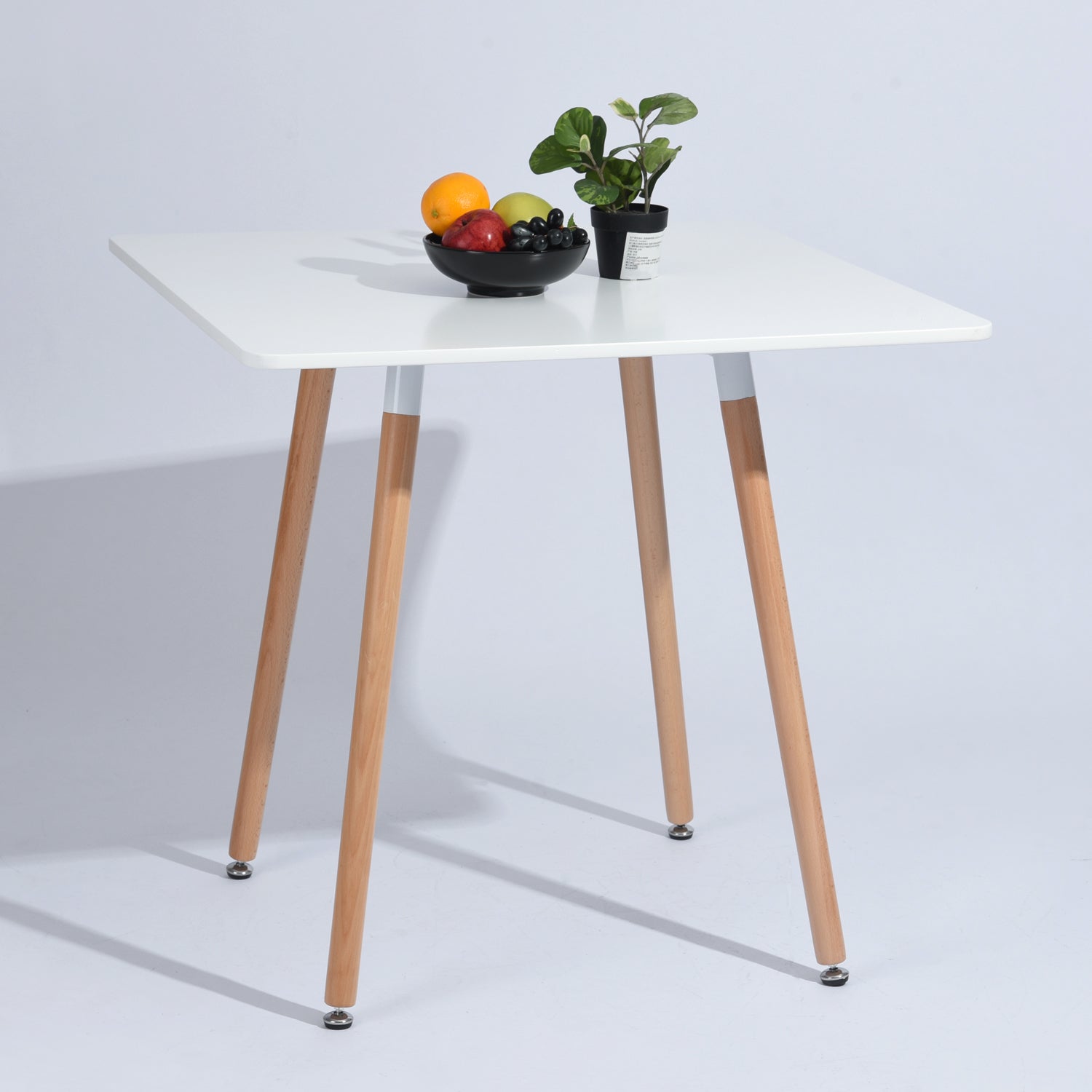 Rookie Square Wooden Top Dining Table with Rubberwood Legs