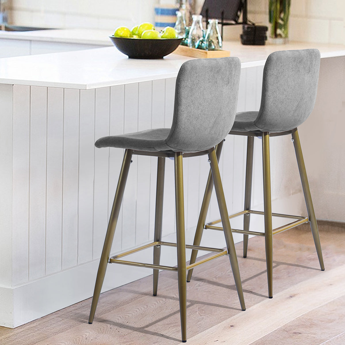 Homy Casa Scargill Counter 26 Dark Grey Gold Leg Swivel Barstool Open Box