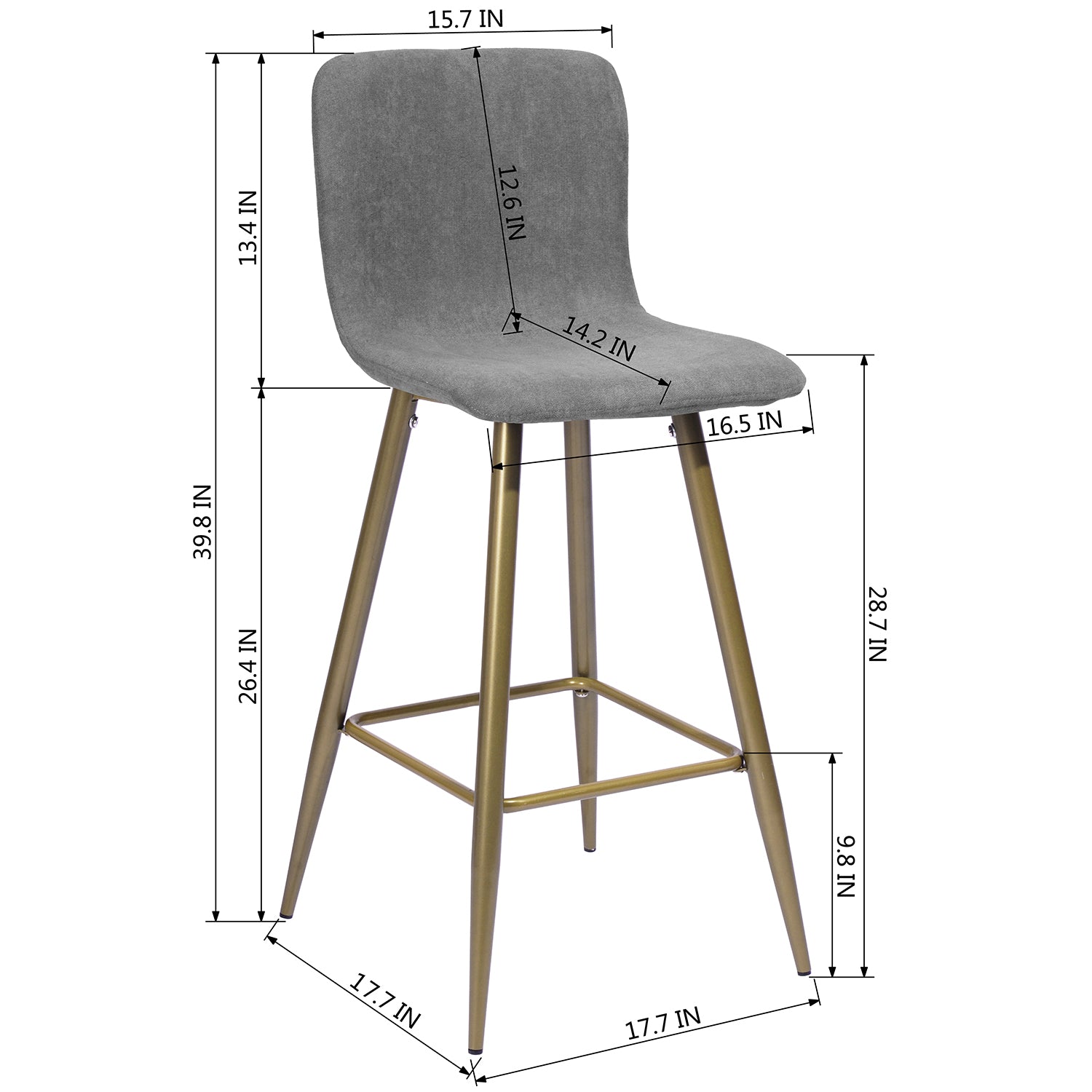 Homy Casa Scargill Modern Upholstered Dining Chair, Dark Grey,Open Box