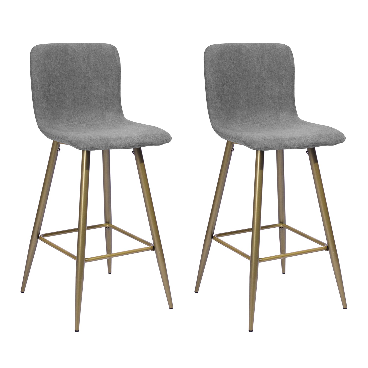 Homy Casa Scargill 2PC Upholstered Counter Height Bar Stools in Dark Grey