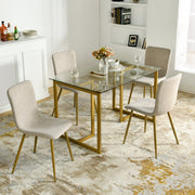 Scargill Set of 4 Modern Upholstered Dining Chairs with Metal Legs