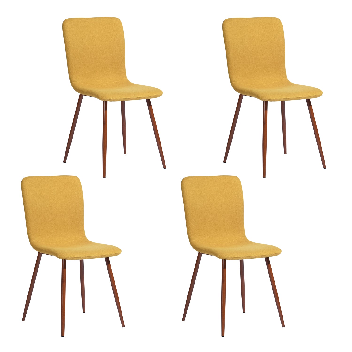 Homy Casa SCARGILL Yellow Dining Chair Set "15.55'' L x 19.49'' W x 33.66'' H" for Kitchen & Dining Room Open Box